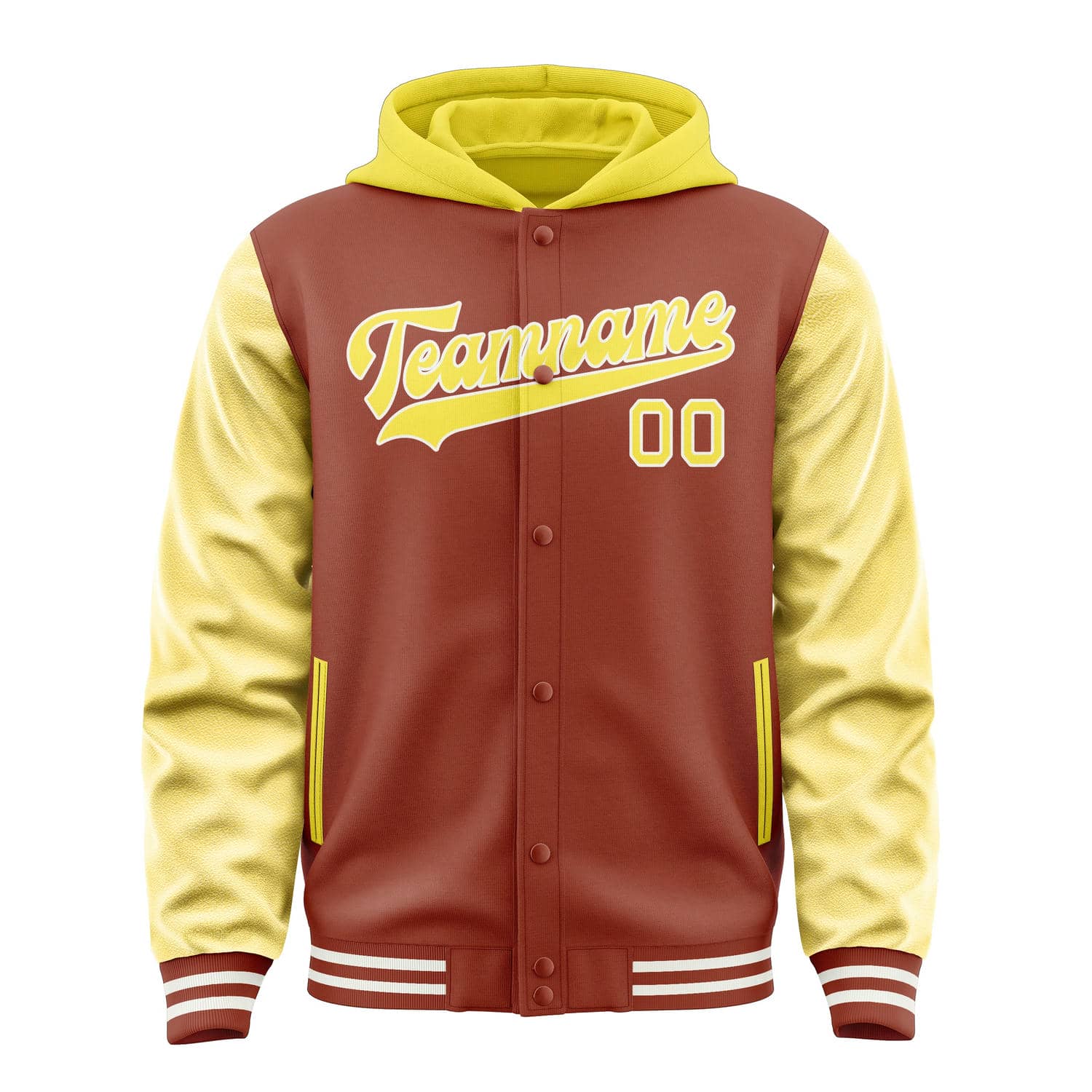Custom Coral Red Light Yellow Jacket