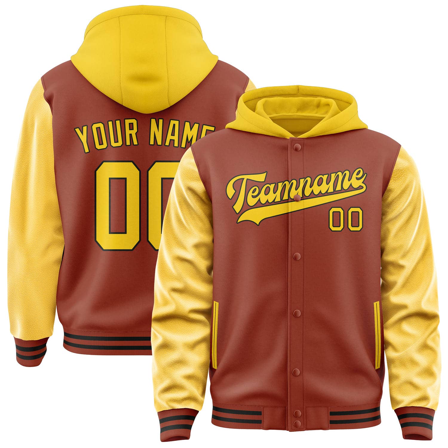Custom Coral Red Gold Jacket
