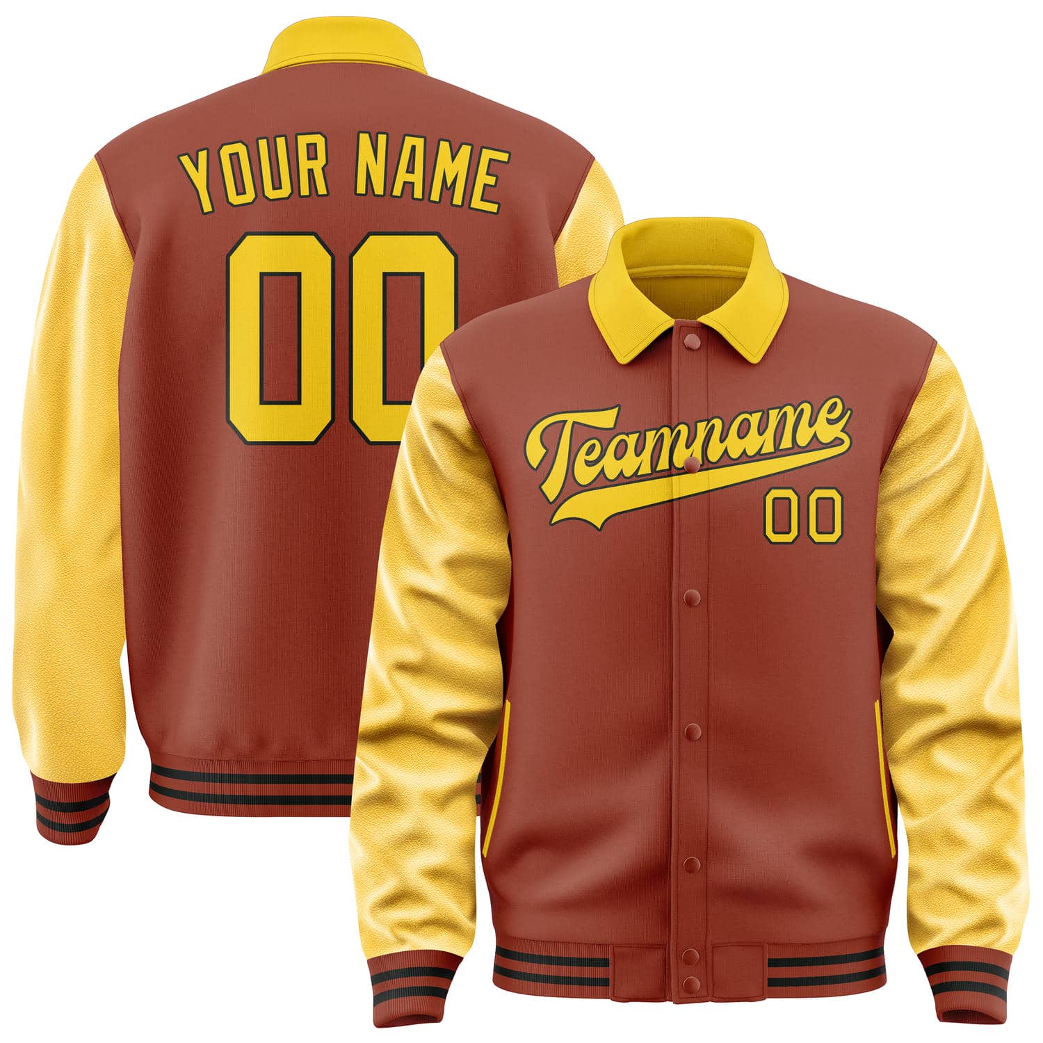 Custom Coral Red Gold Jacket