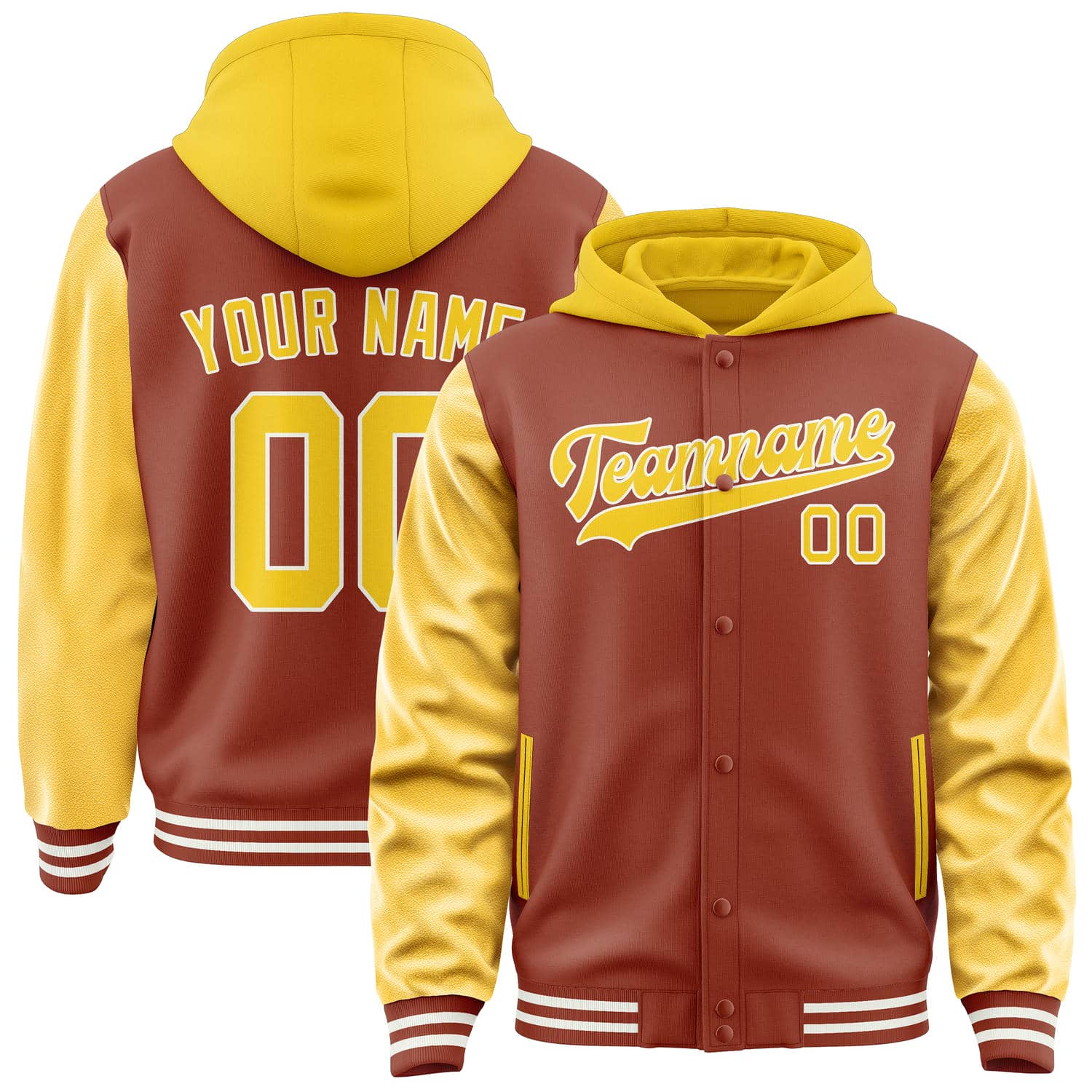 Custom Coral Red Gold Jacket