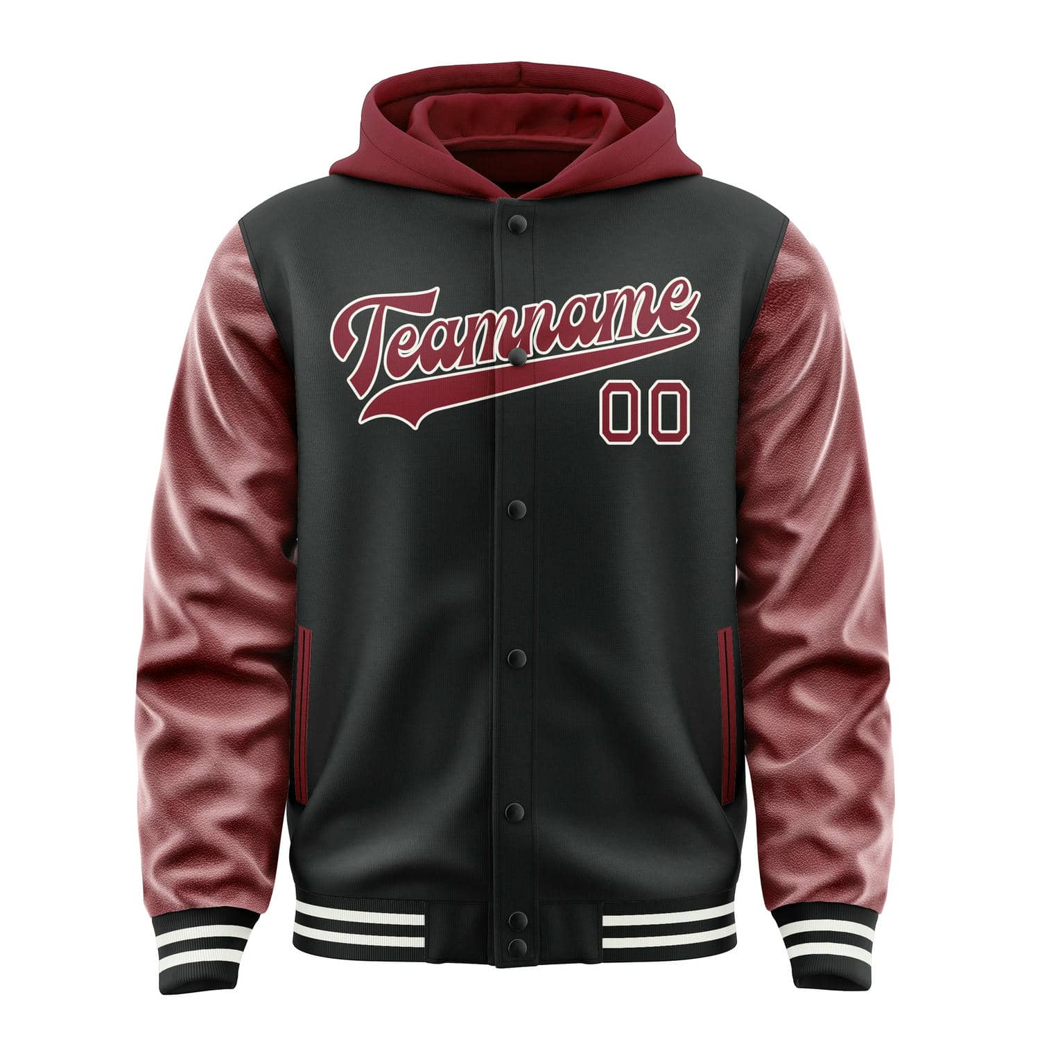 Custom Black Crimson Red Jacket