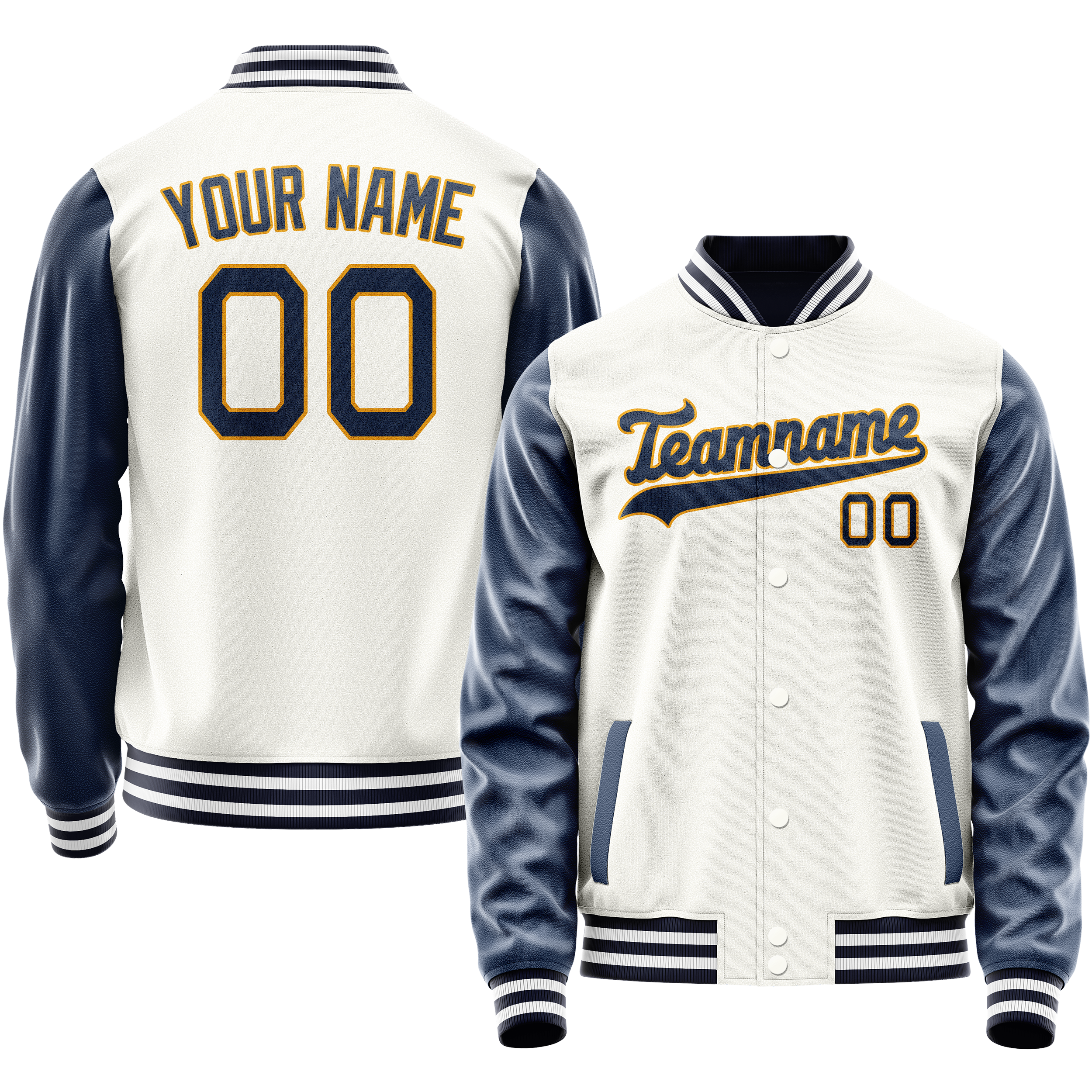 Custom White Royal Solid Color Varsity Letterman Jacket JA02240617LH451