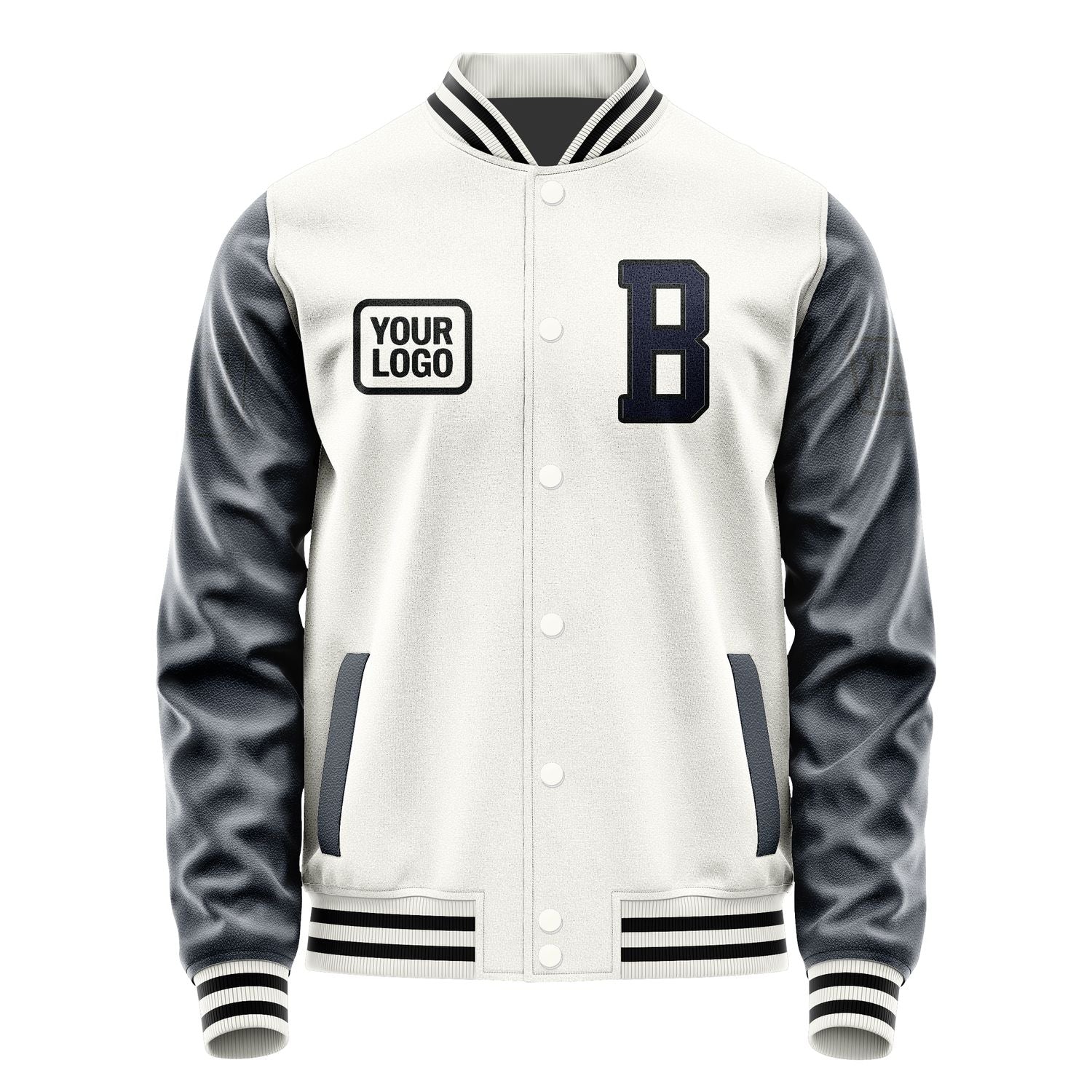 Custom White Navy Jacket JA181811181717111117