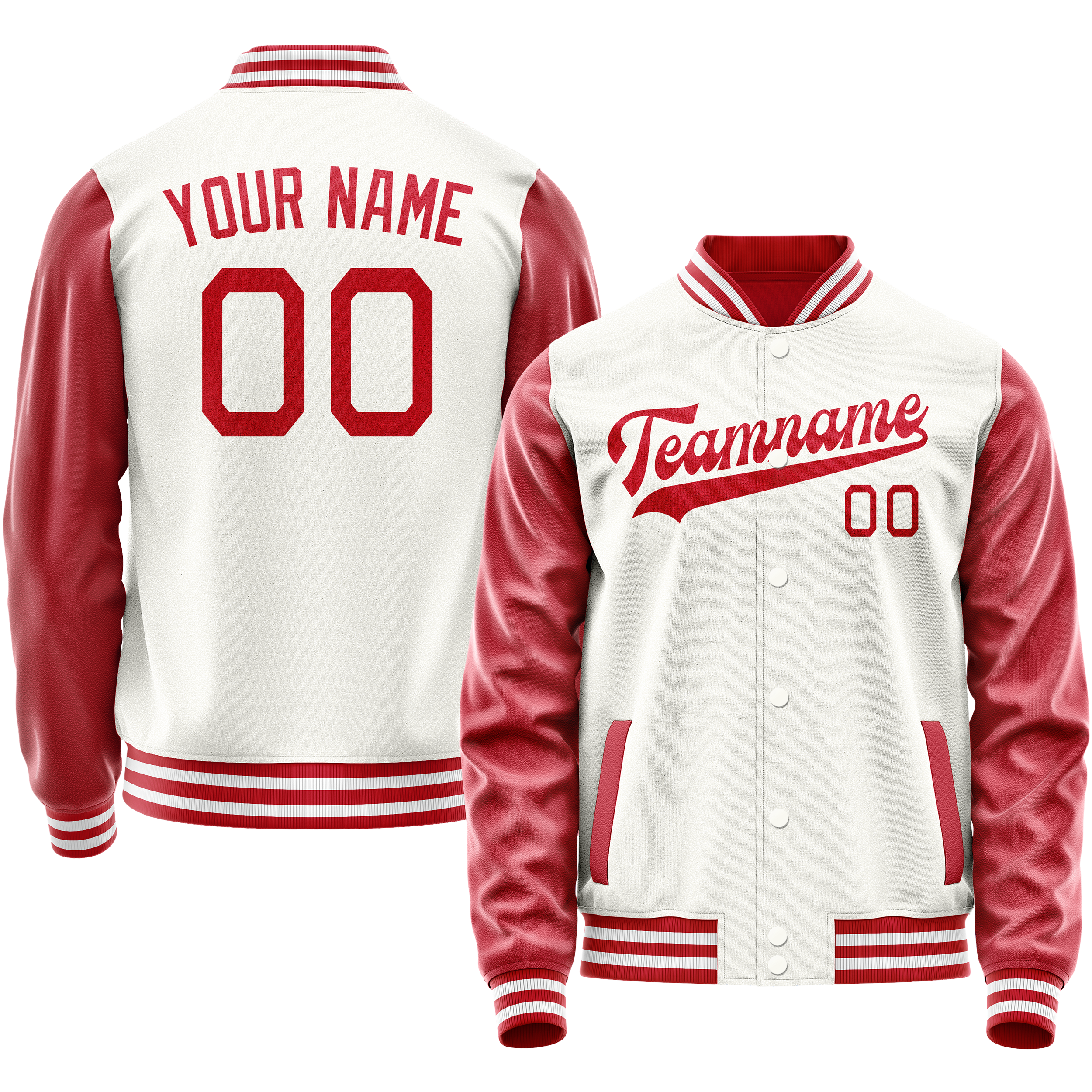 Custom White Texas-Orange Solid Color Varsity Letterman Jacket JA02240617LH470