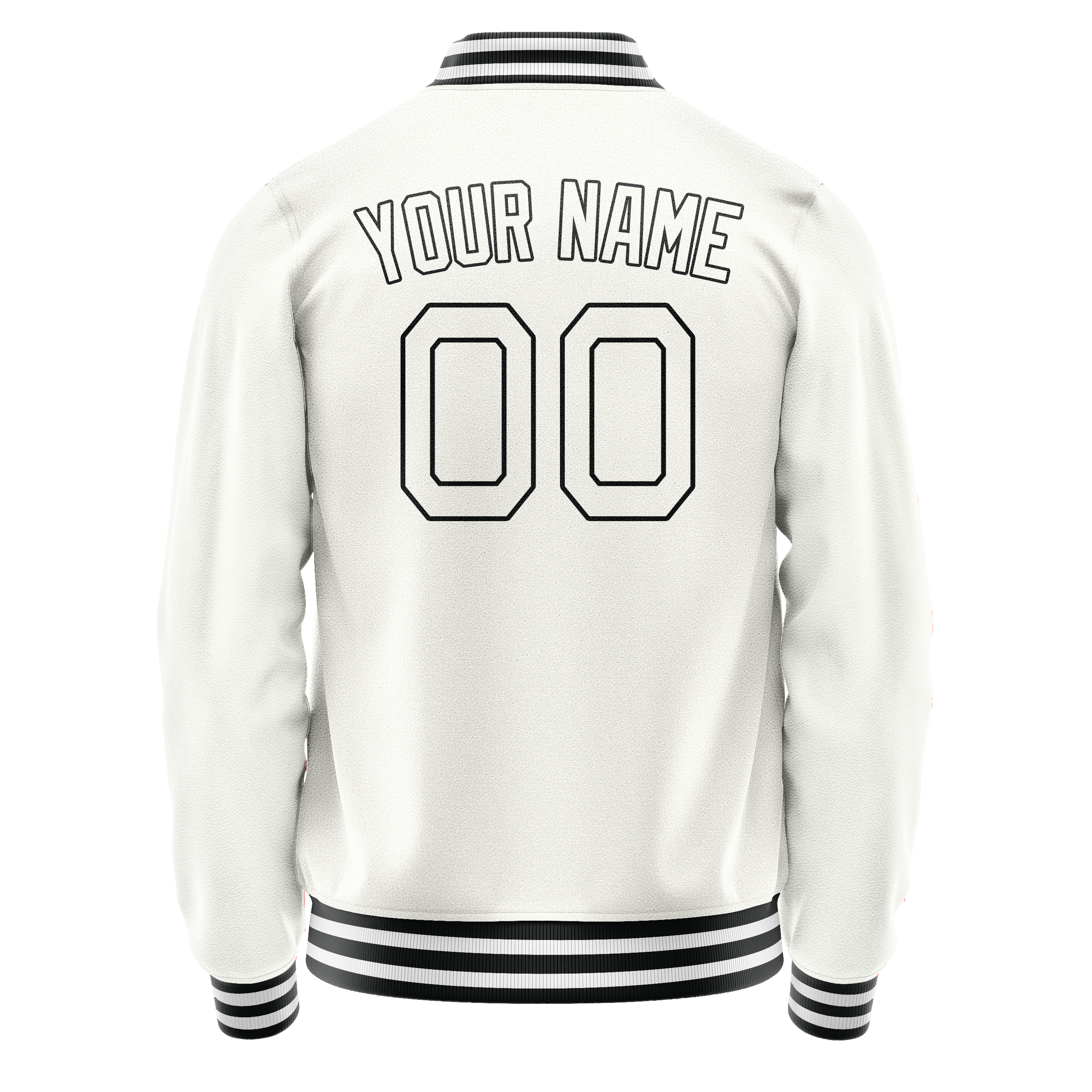 Custom White Black Solid Color Varsity Letterman Jacket JA02240617LH458