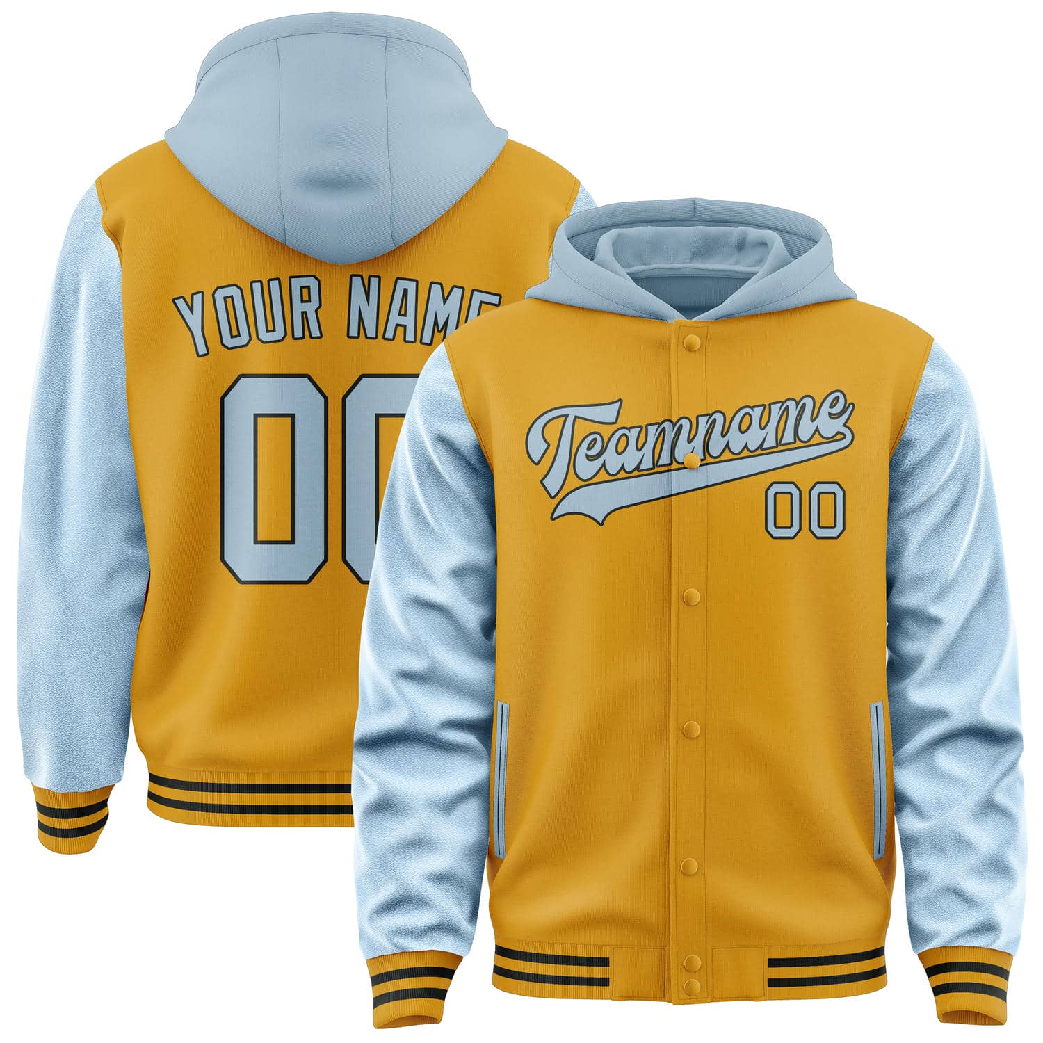 Custom Yellow Light Blue Jacket
