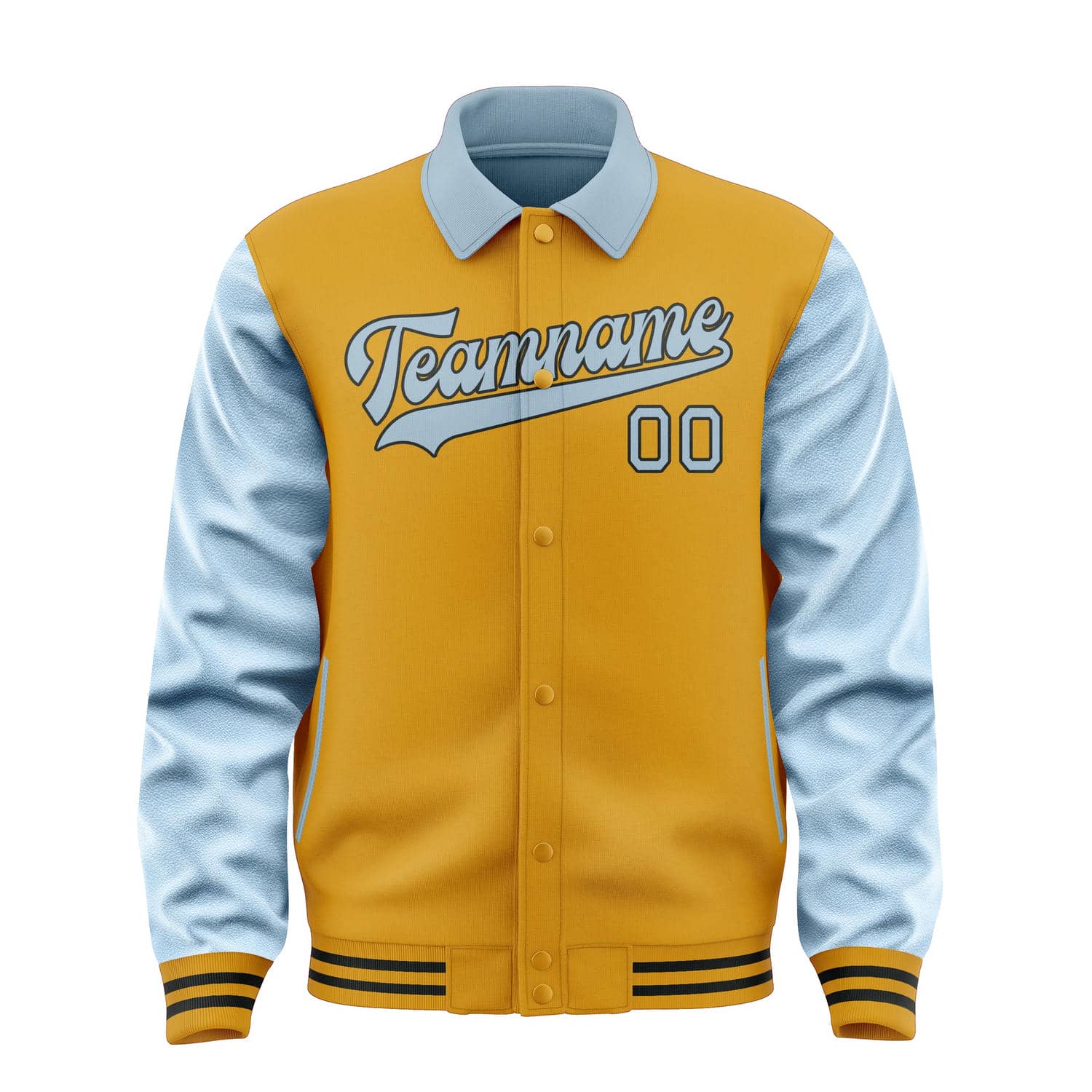 Custom Yellow Light Blue Jacket