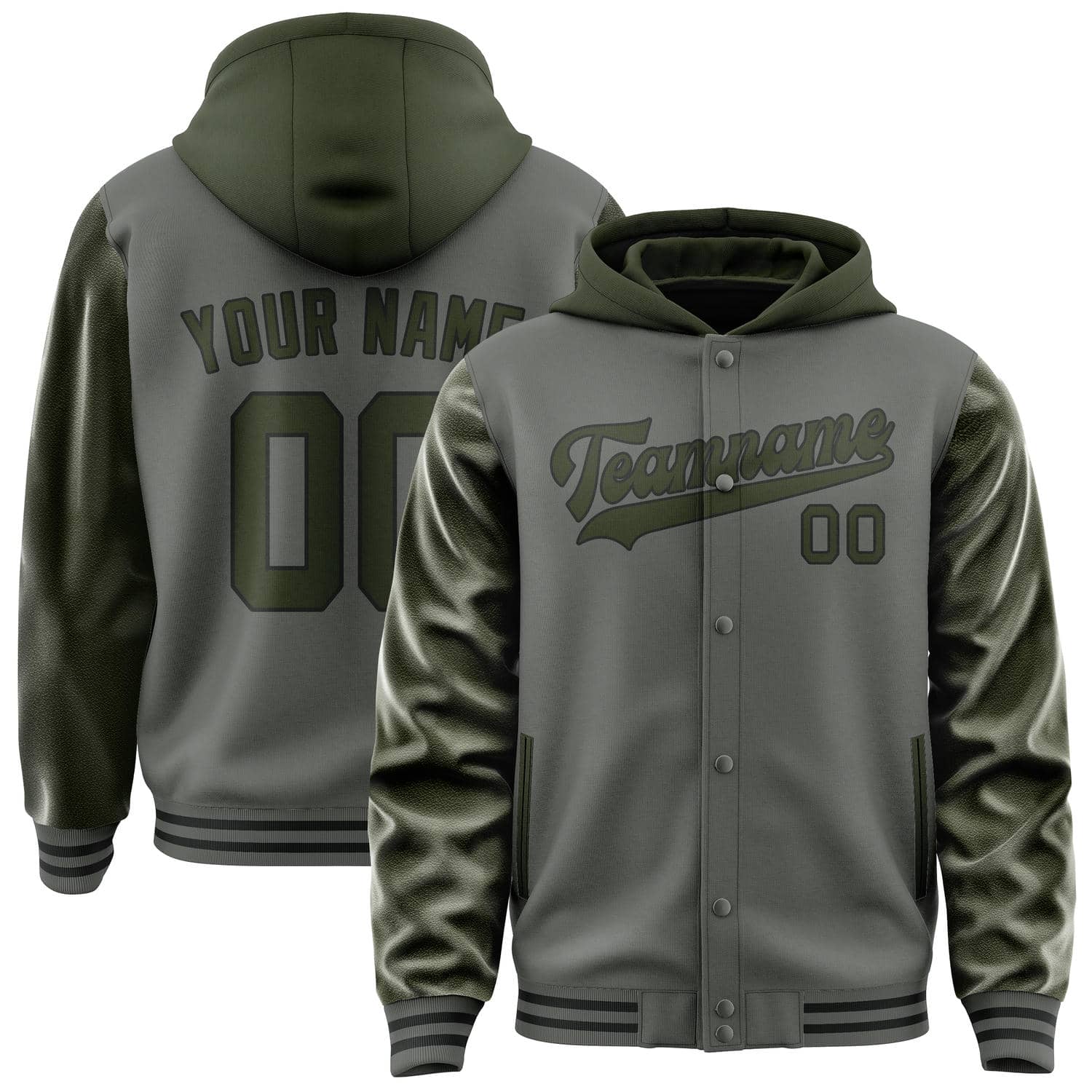 Custom Dark Grey Olive Jacket