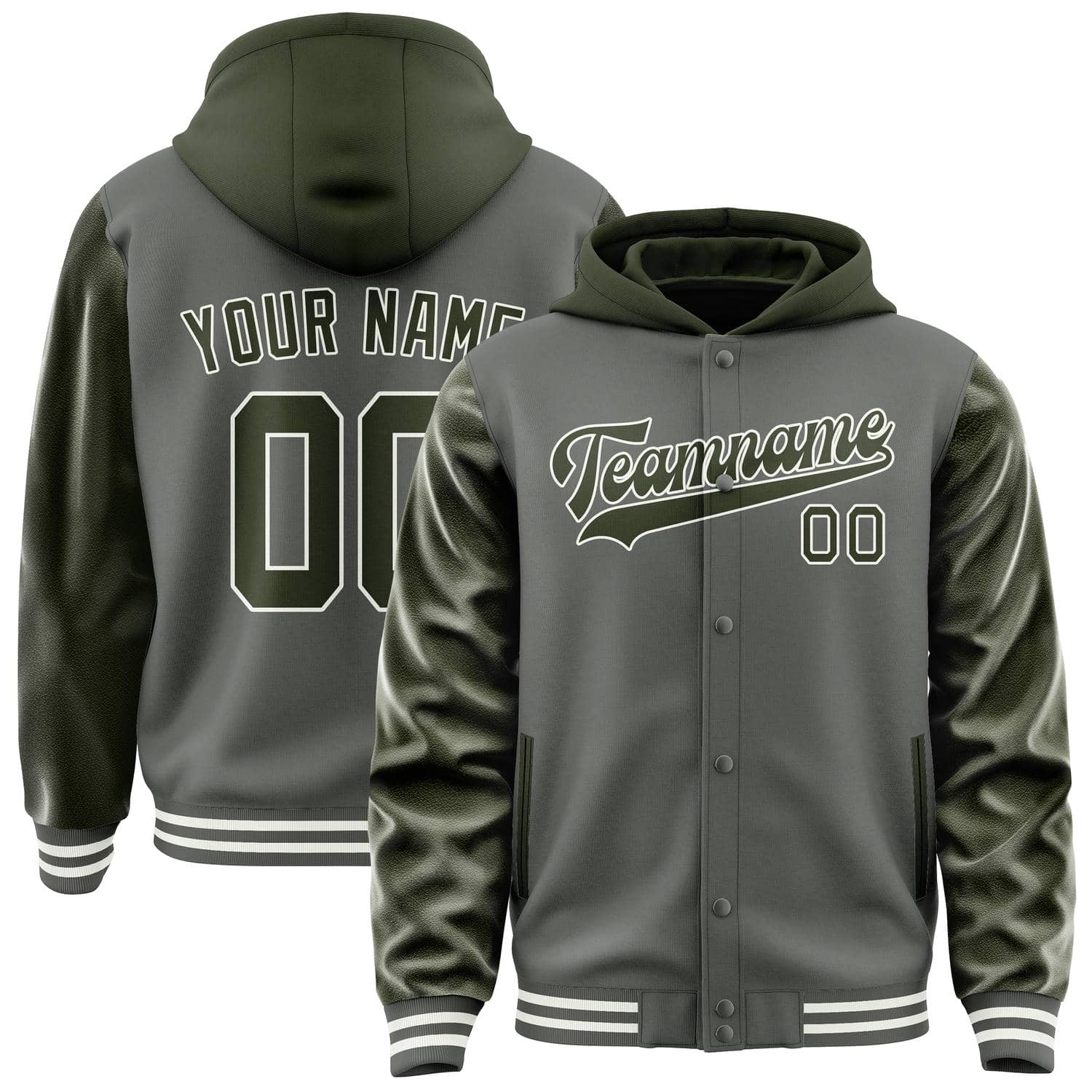 Custom Dark Grey Olive Jacket