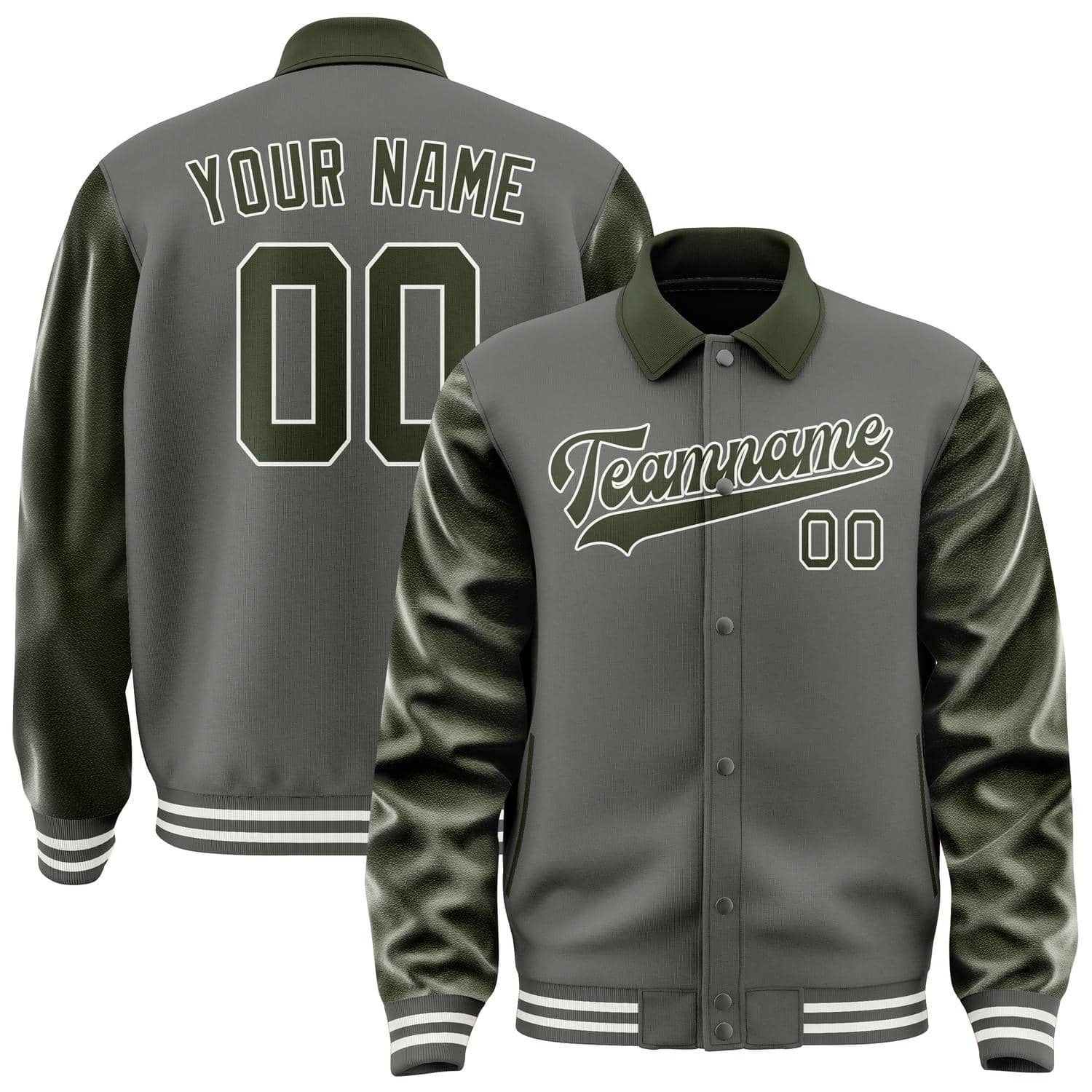 Custom Dark Grey Olive Jacket