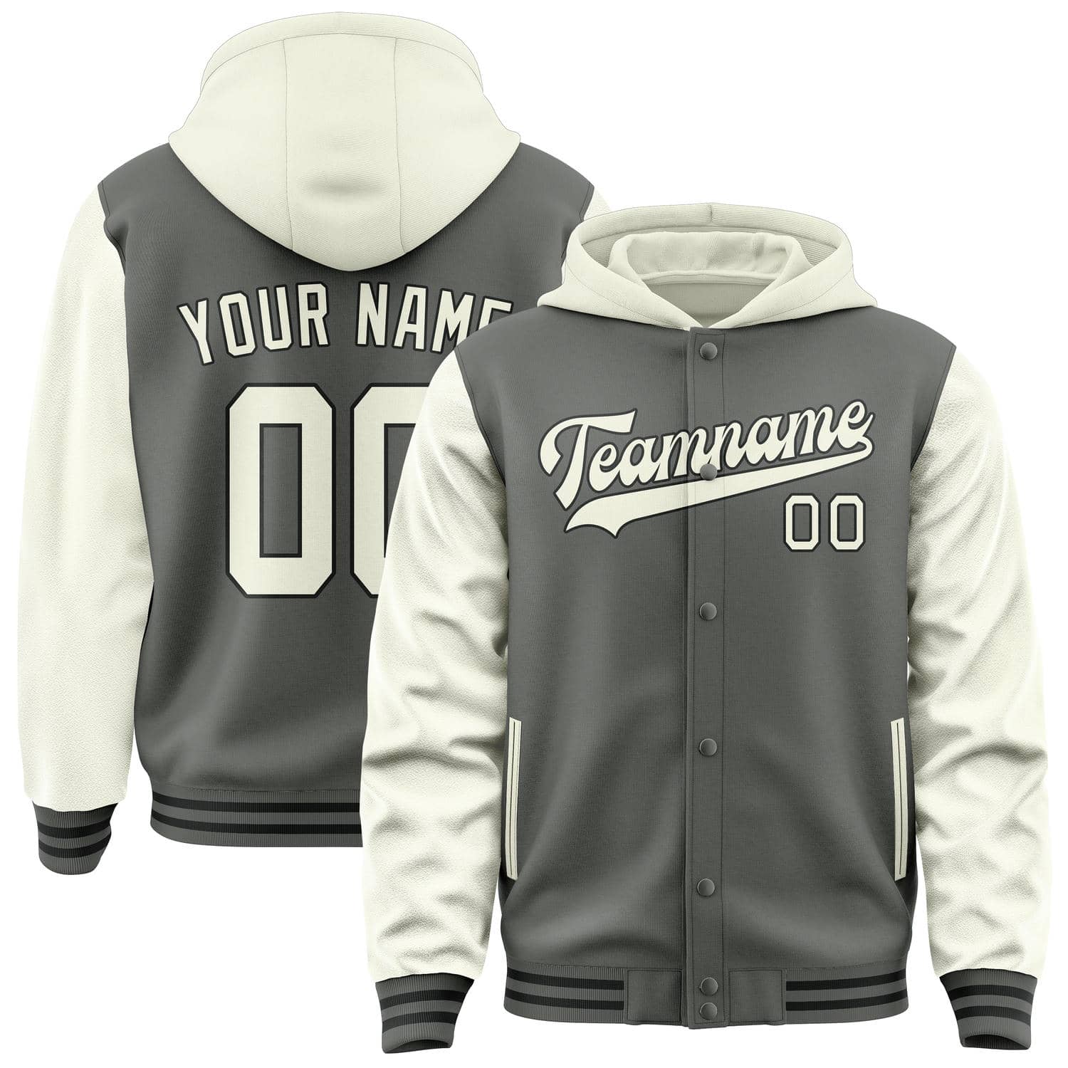 Custom Dark Grey Cream Jacket