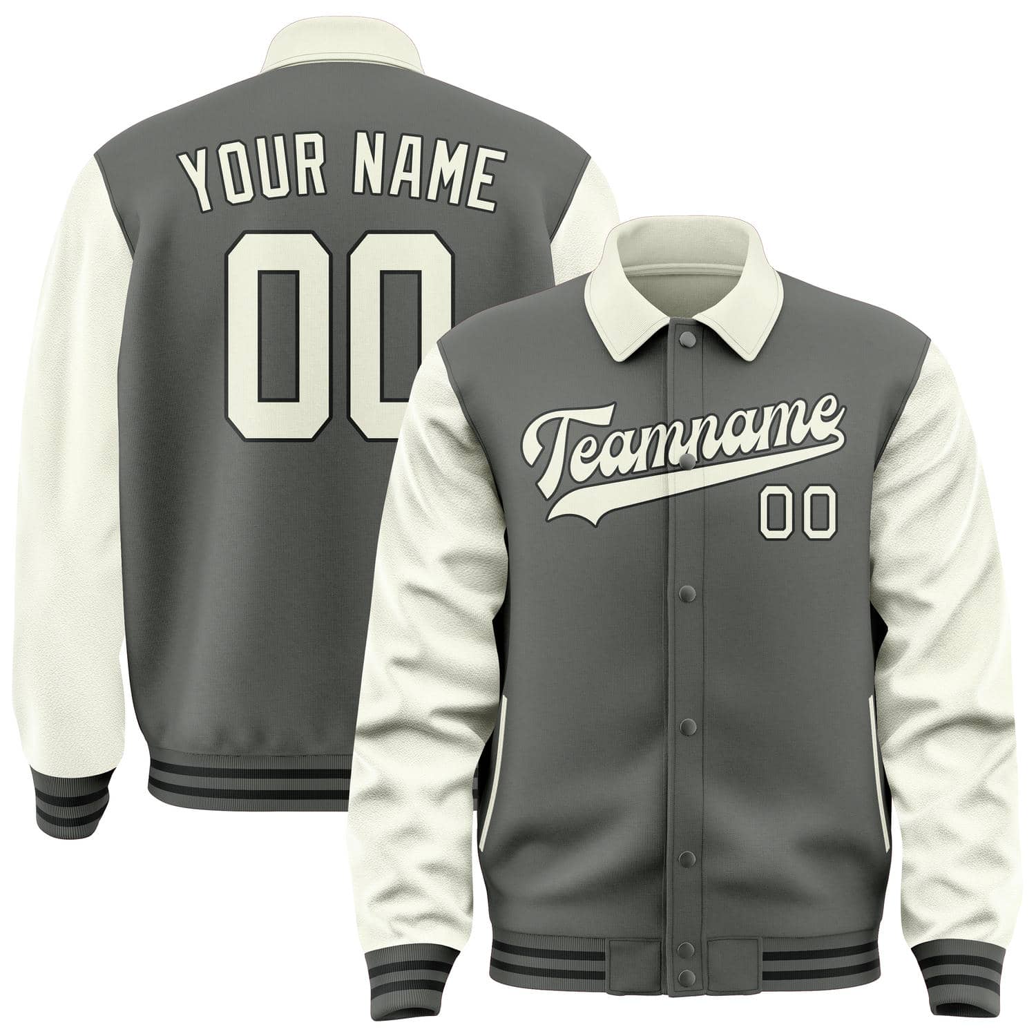 Custom Dark Grey Cream Jacket