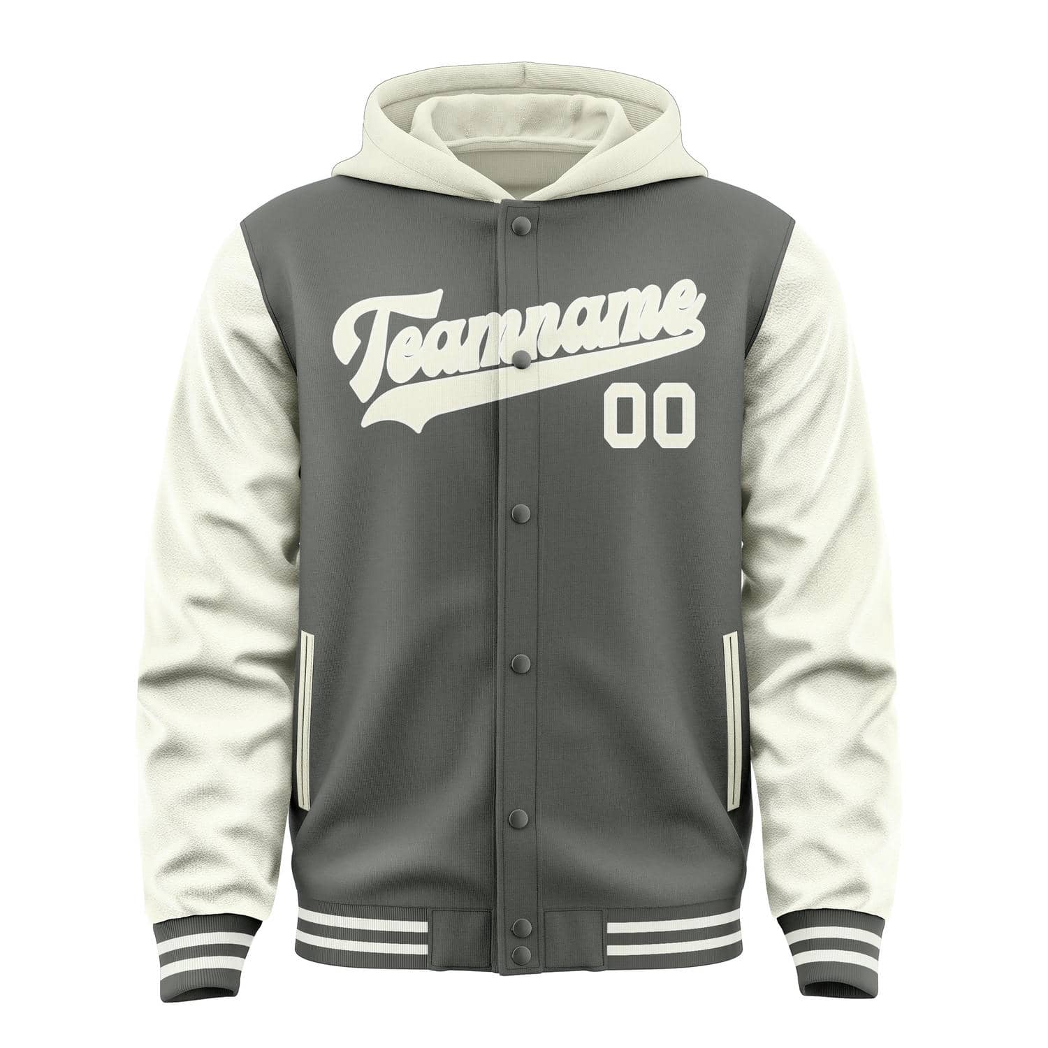 Custom Dark Grey Cream Jacket