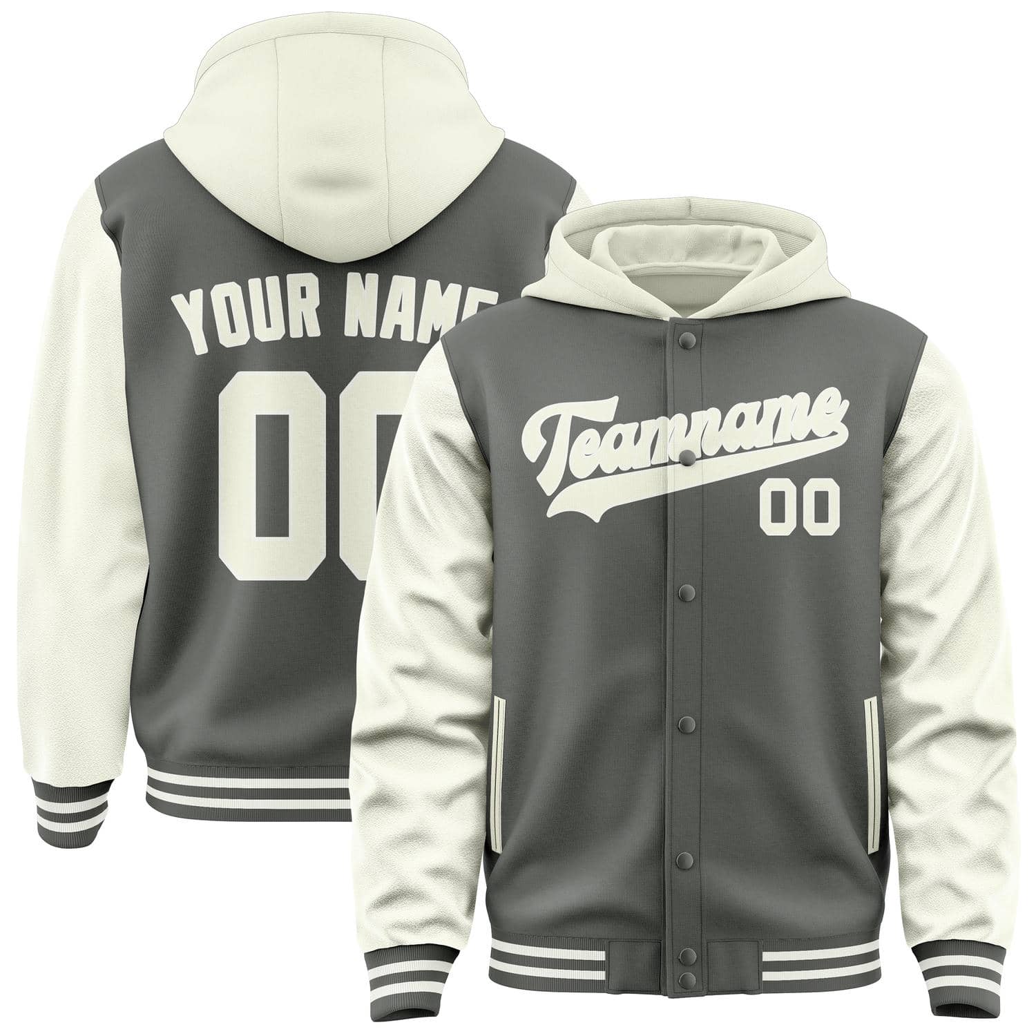 Custom Dark Grey Cream Jacket