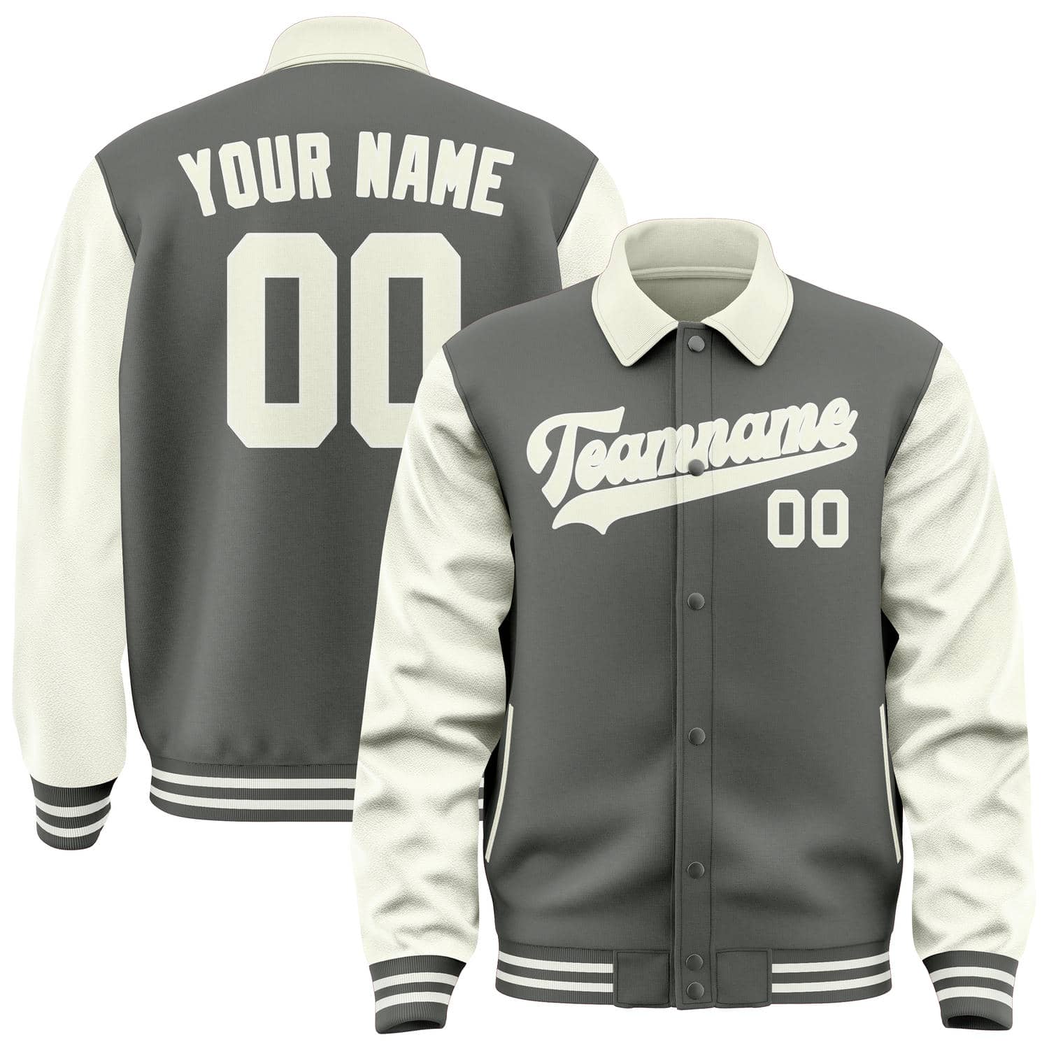 Custom Dark Grey Cream Jacket