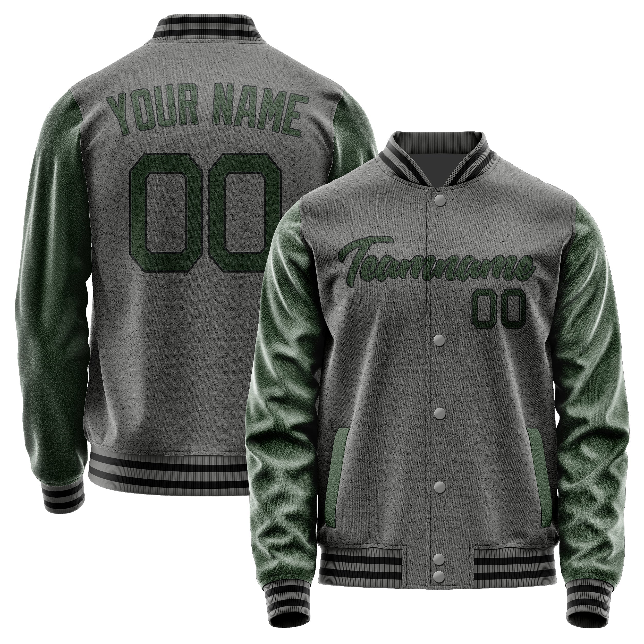 Custom Dark Grey Dark Green Jacket JA2020062017B21706