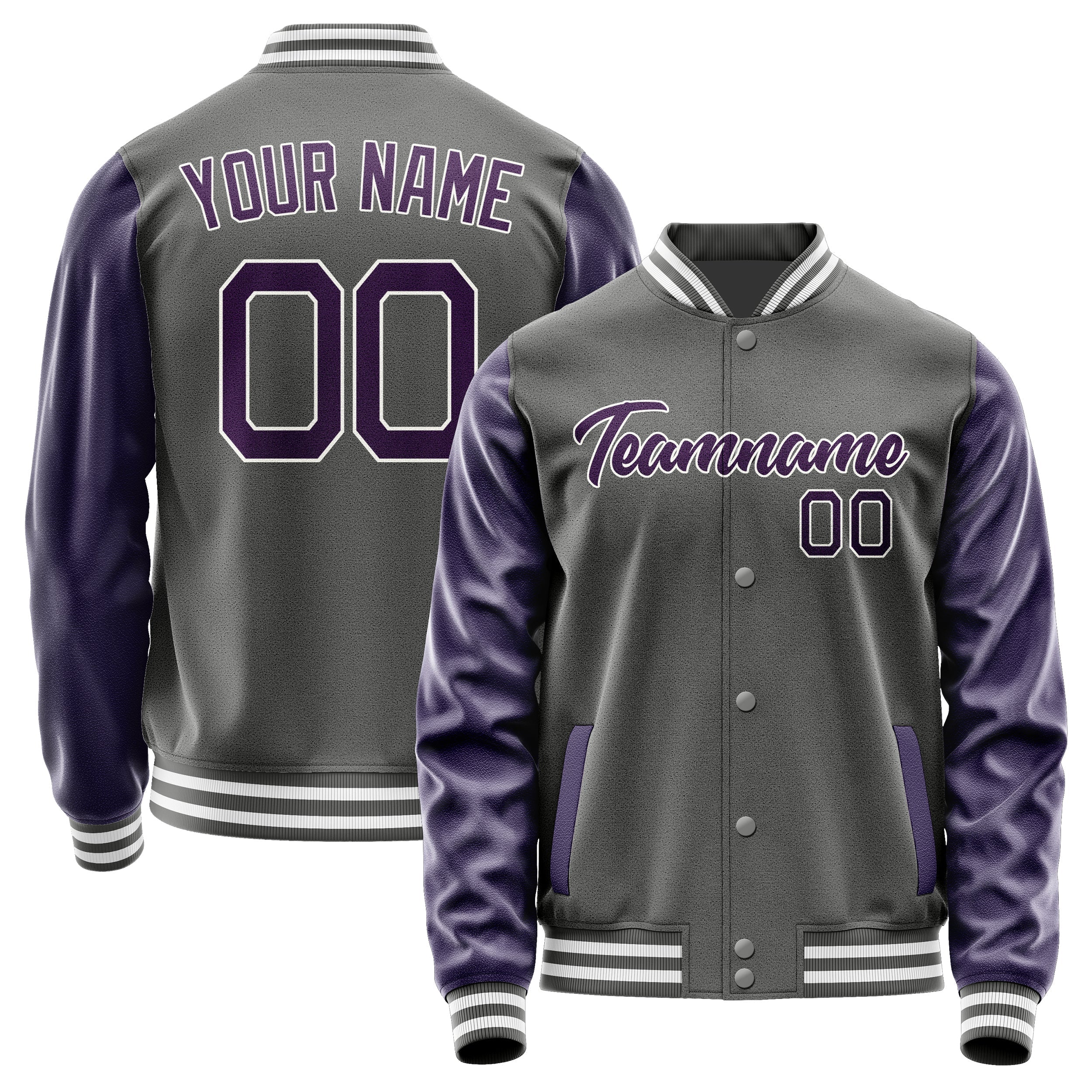 Custom Dark Grey Purple Jacket JA2020072018B21807