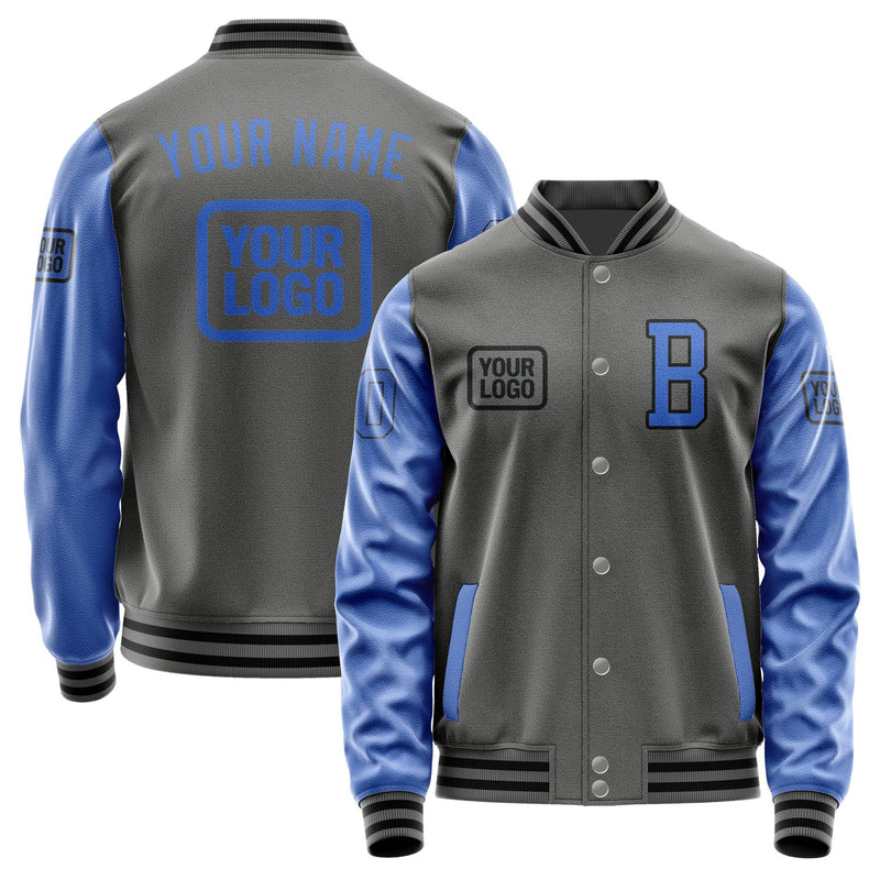 Custom Dark Grey Sky Blue Jacket JA202009201717090917