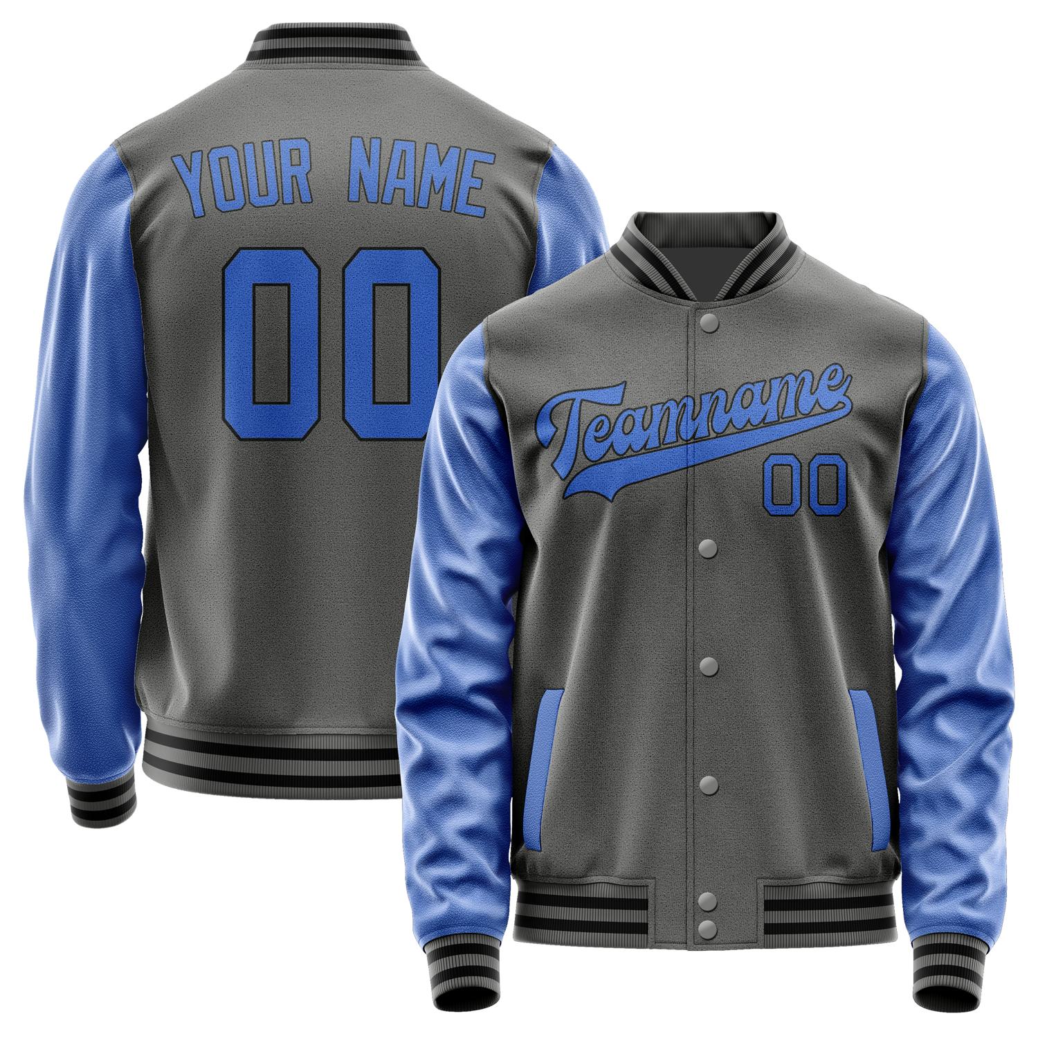 Custom Dark Grey Sky Blue Jacket JA2020092017B31709