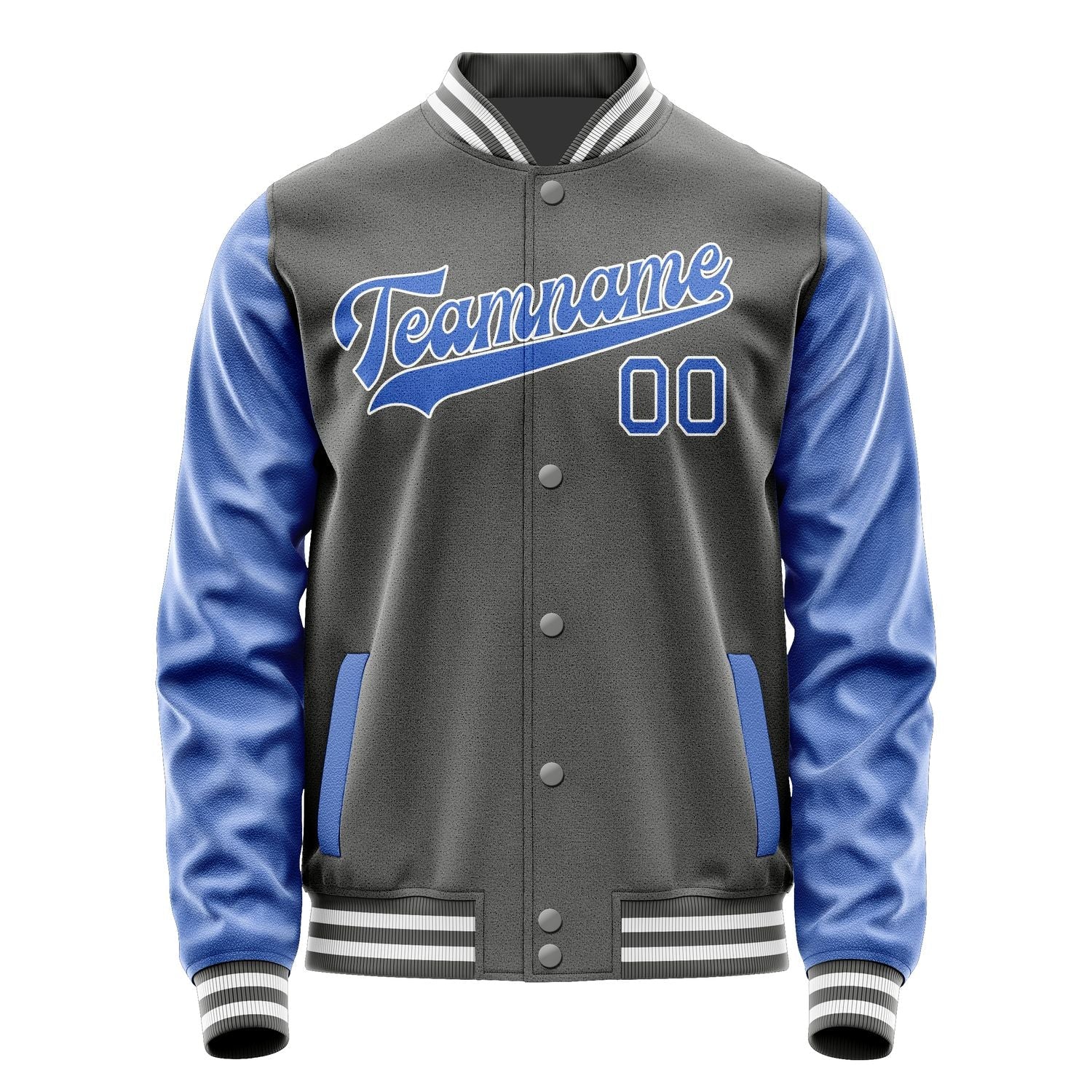 Custom Dark Grey Sky Blue Jacket JA2020092018B31809