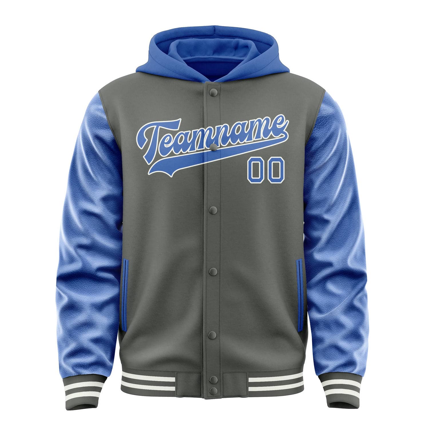 Custom Dark Grey Sky Blue Jacket