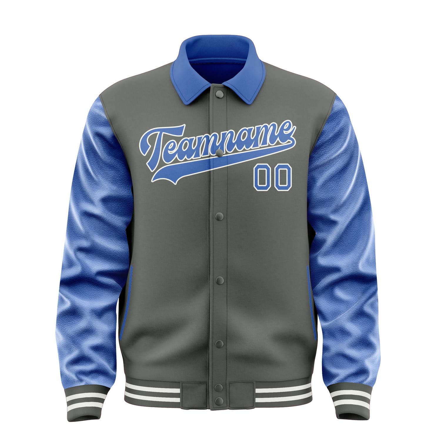 Custom Dark Grey Sky Blue Jacket