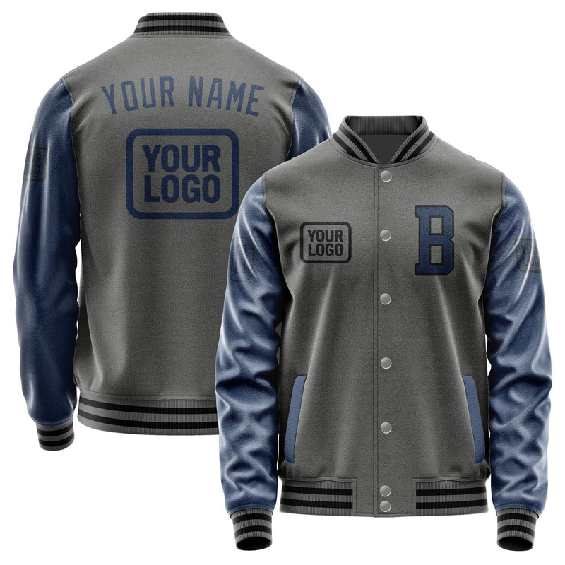 Custom Dark Grey Blue Jacket JA202010201717101017