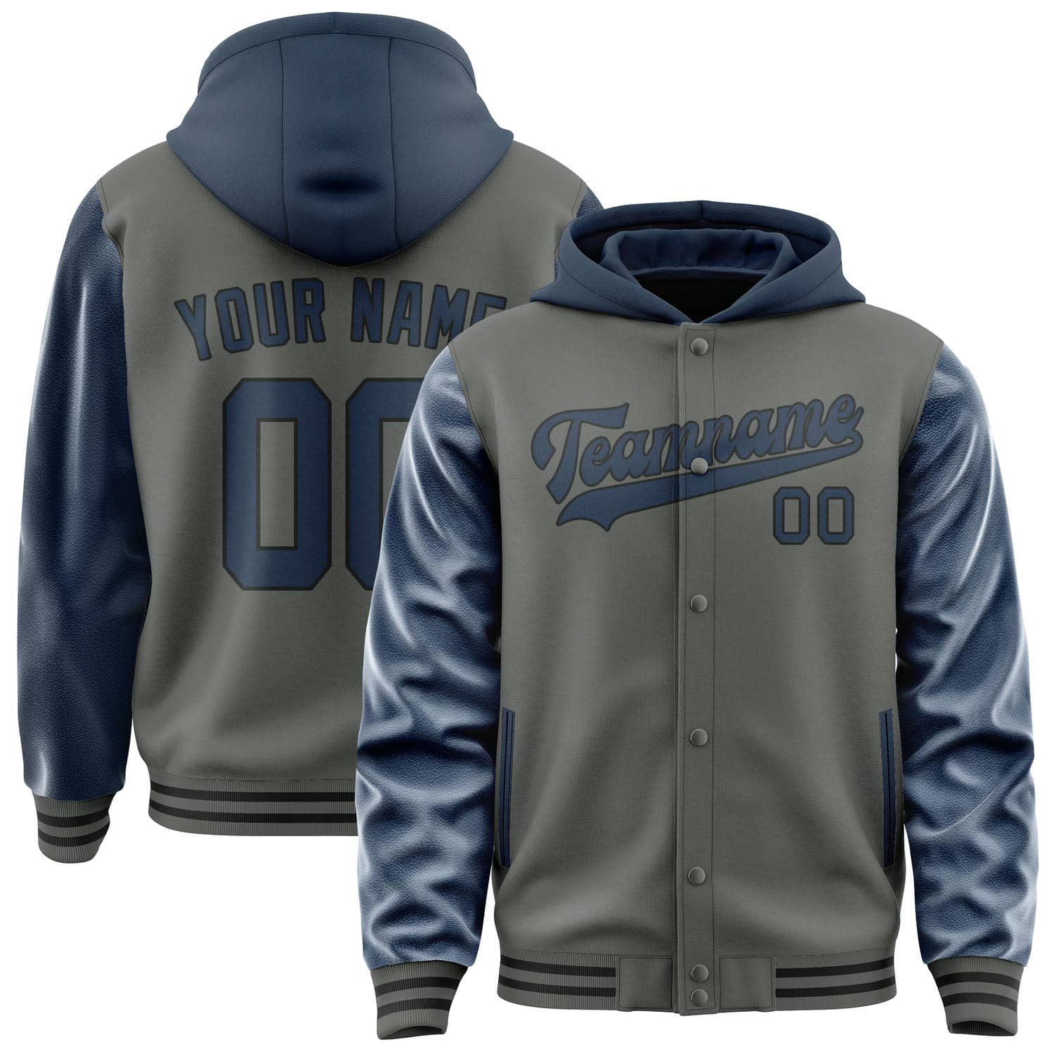 Custom Dark Grey Blue Jacket