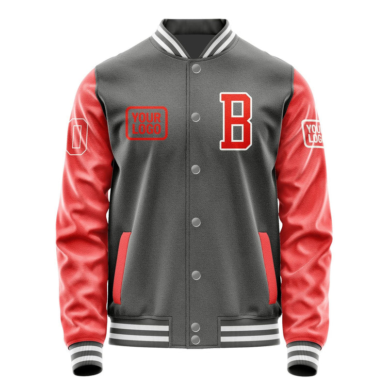 Custom Dark Grey Orange Red Jacket JA202012201818121218