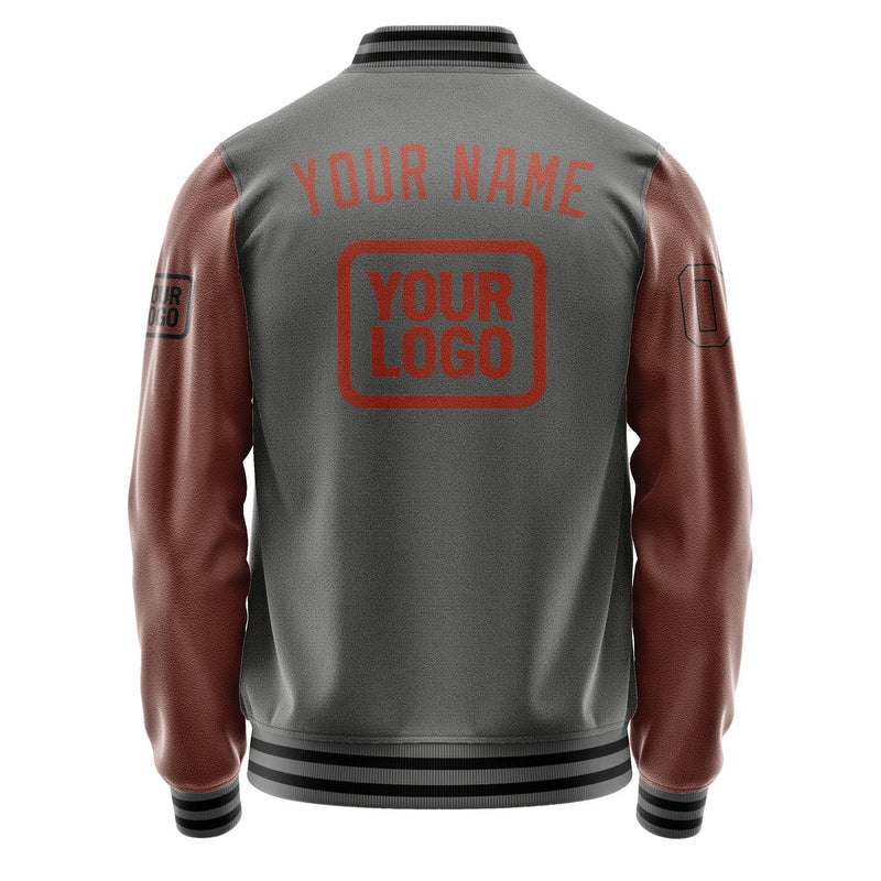 Custom Dark Grey Coral Red Jacket JA202016201717161617