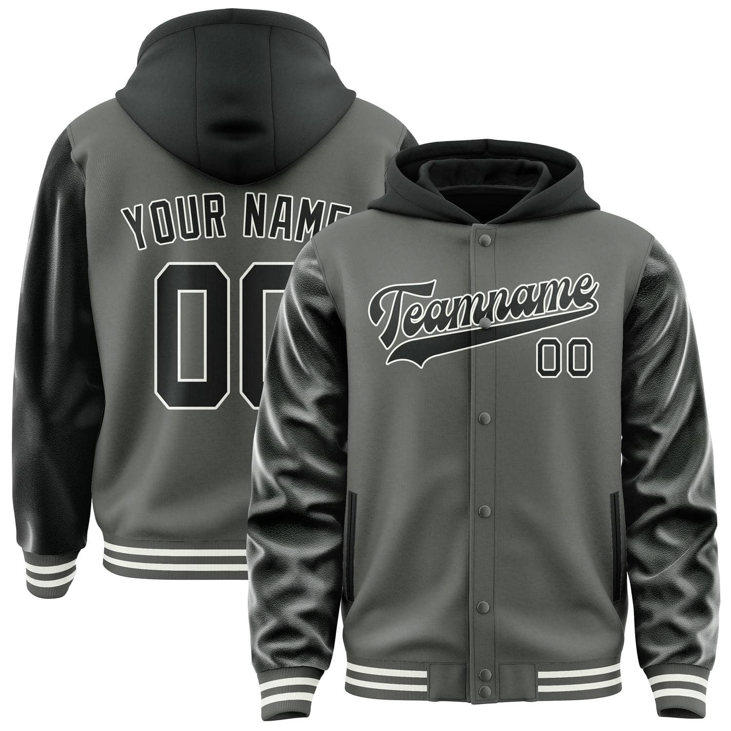 Custom Dark Grey Black Jacket