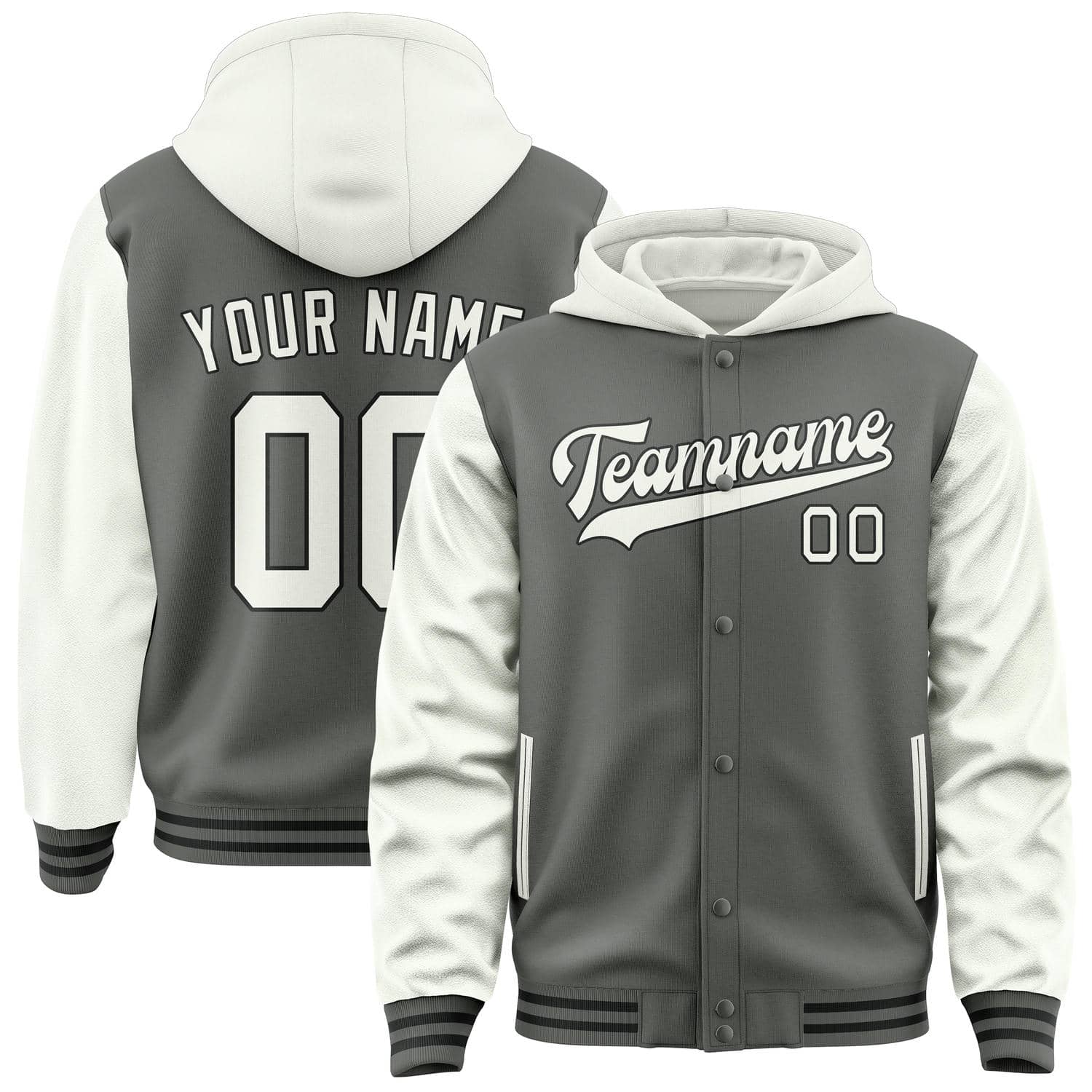 Custom Dark Grey White Jacket