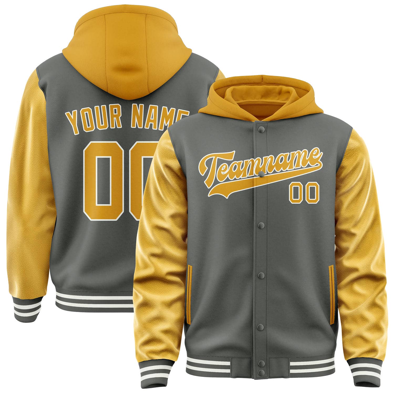 Custom Dark Grey Yellow Jacket