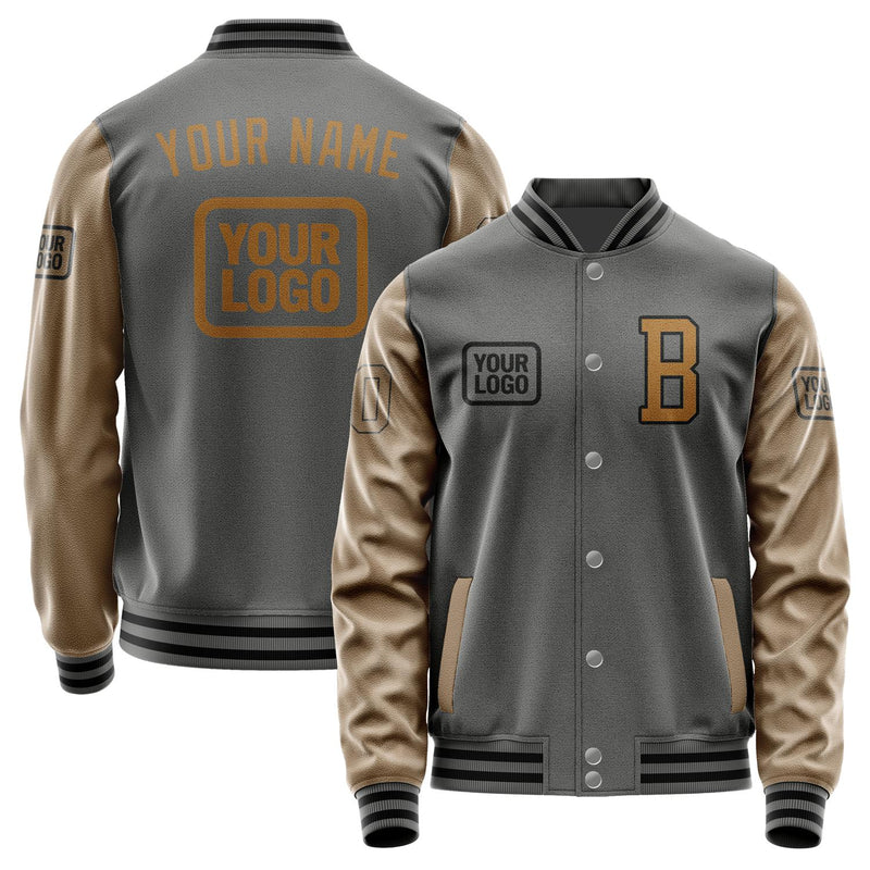 Custom Dark Grey Khaki Jacket JA202022201717222217