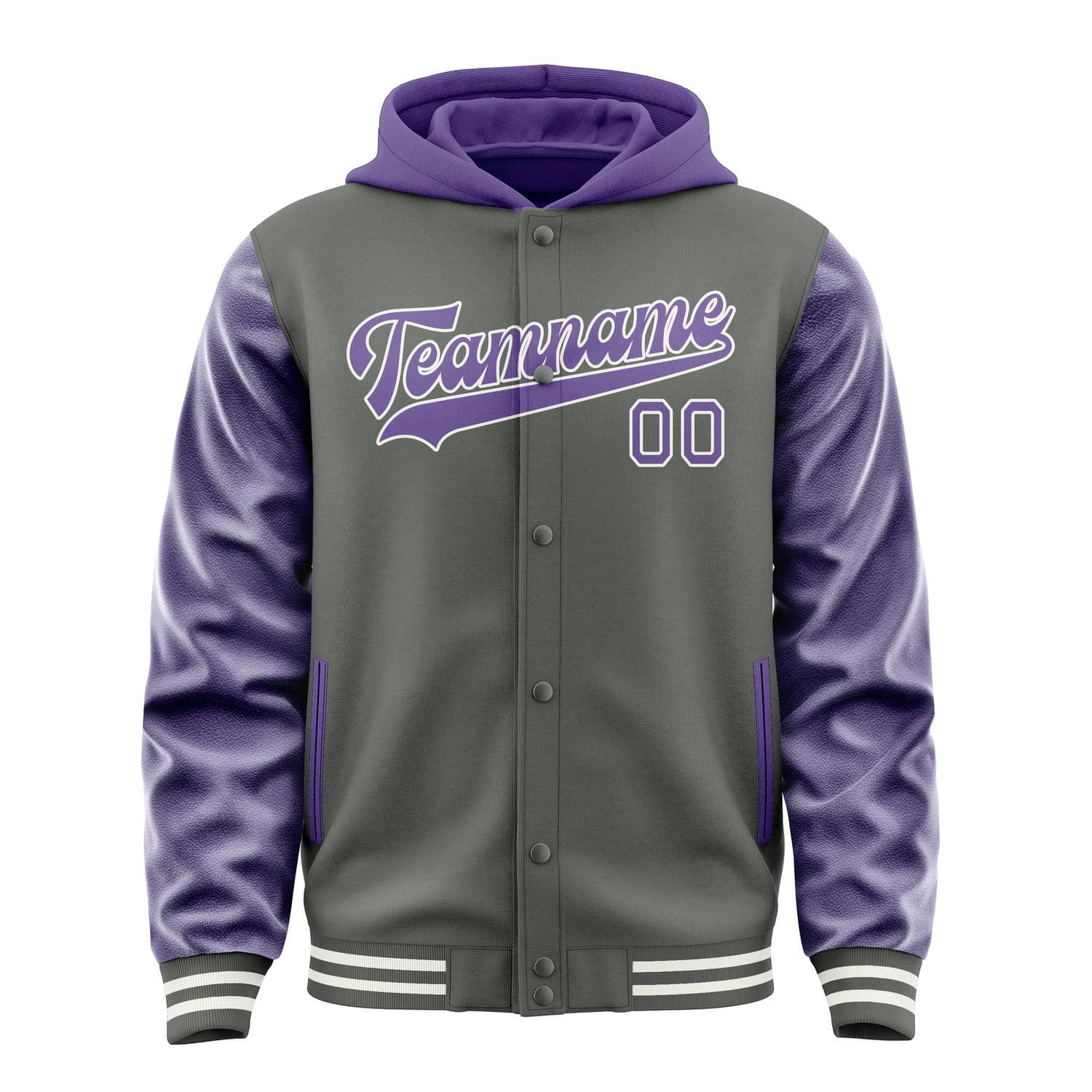 Custom Dark Grey Light Purple Jacket
