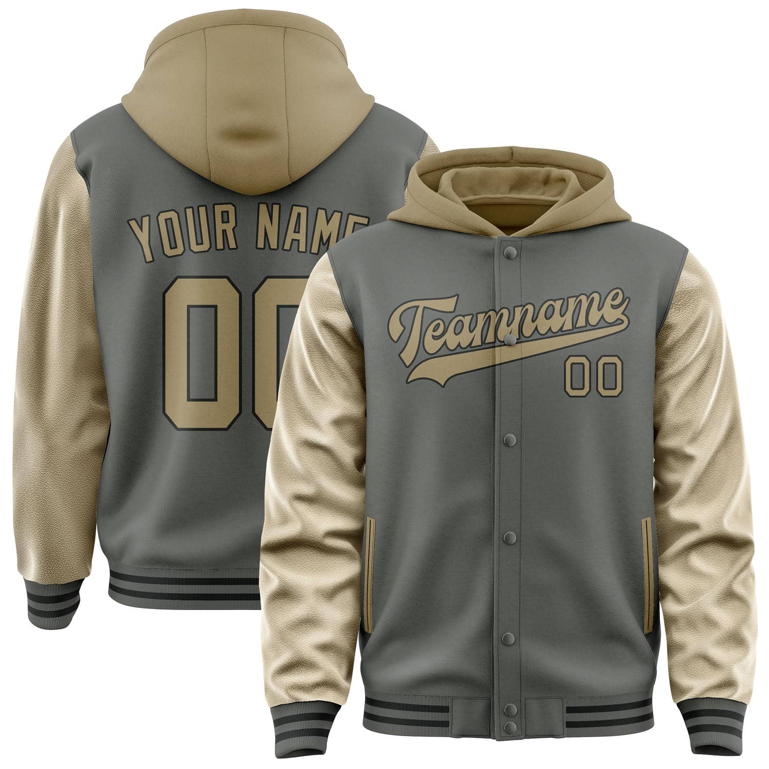 Custom Dark Grey Light Khaki Jacket