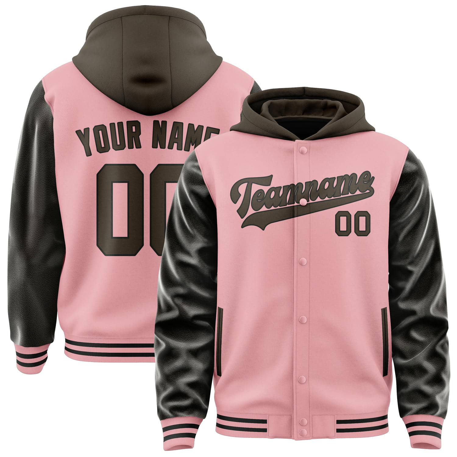 Custom Light Pink Brown Jacket