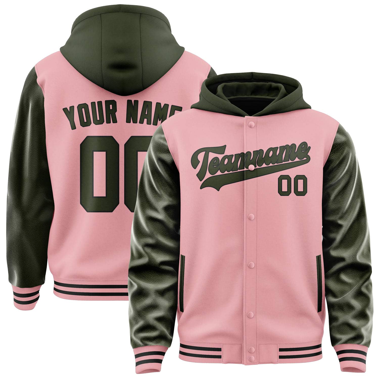 Custom Light Pink Olive Jacket