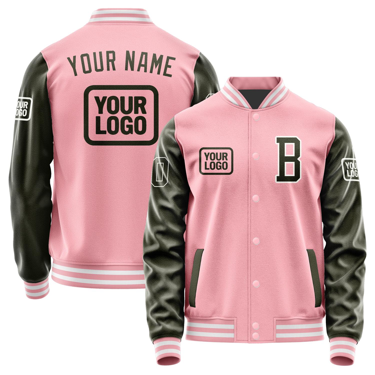 Custom Light Pink Olive Jacket JA212102211818020218