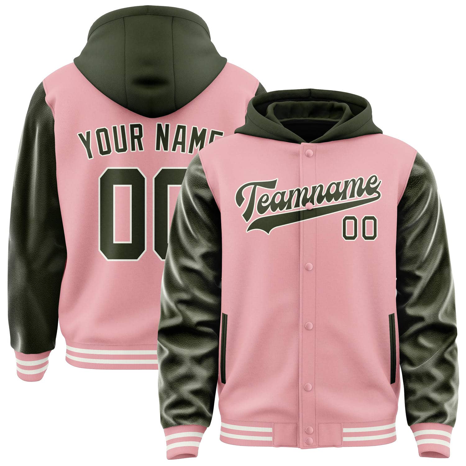 Custom Light Pink Olive Jacket