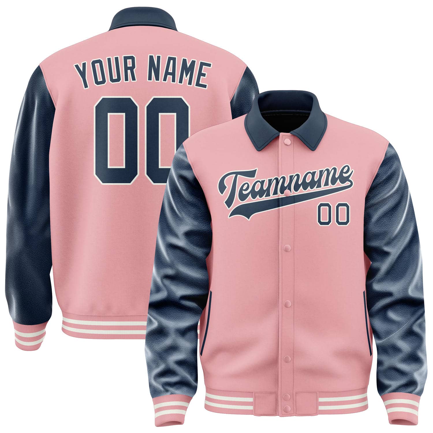 Custom Light Pink Blue Jacket