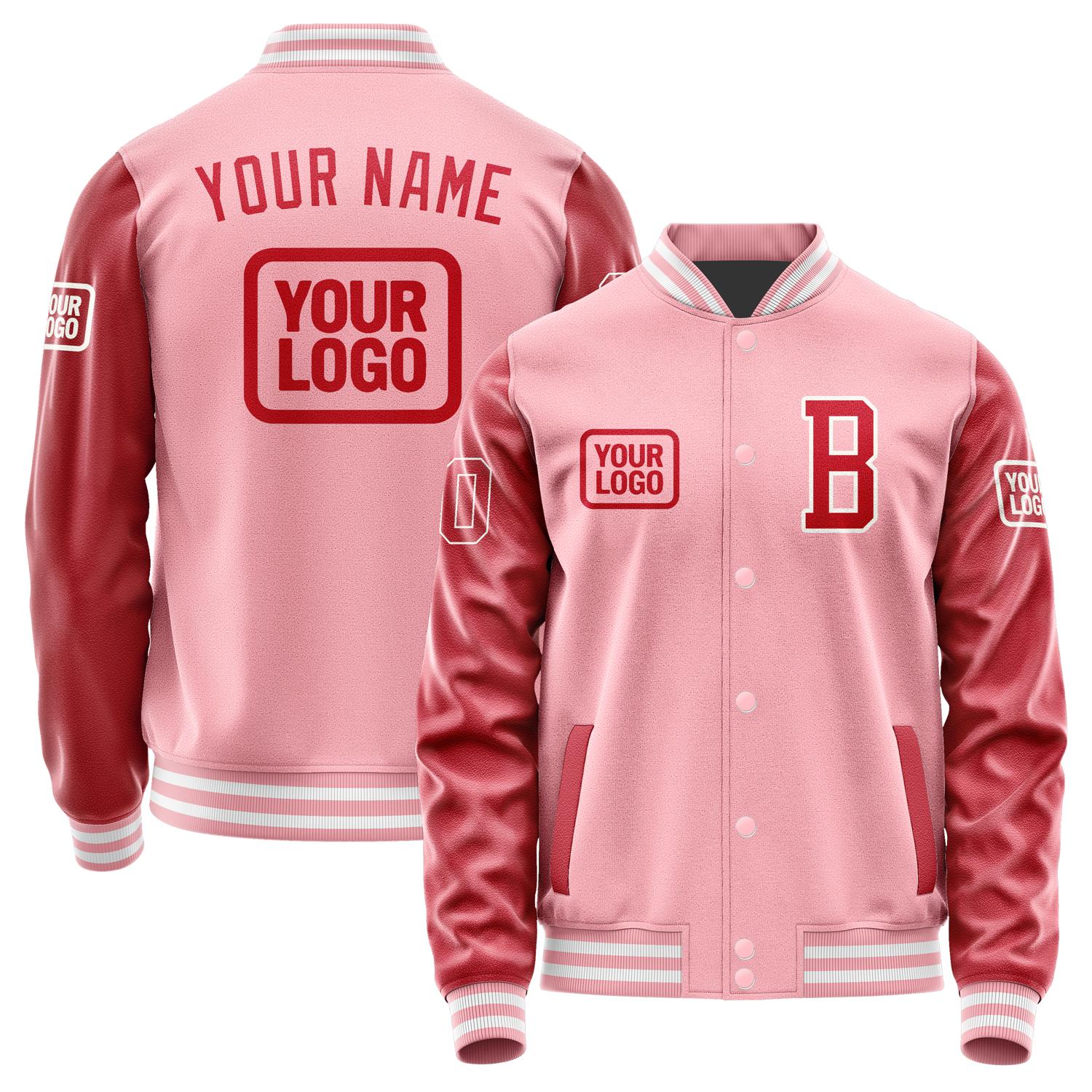 Custom Light Pink Red Jacket JA212114211818141418