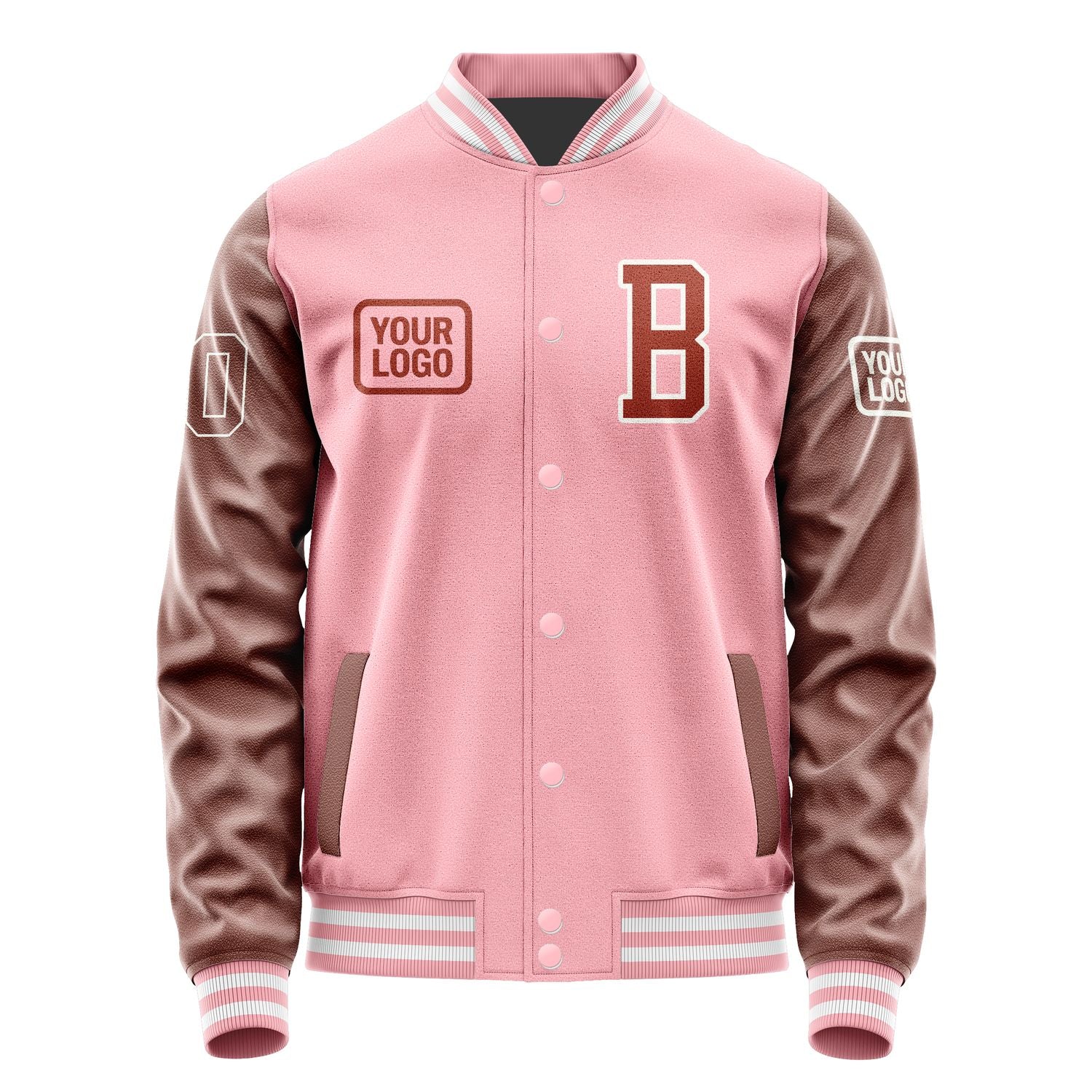Custom Light Pink Coral Red Jacket JA212116211818161618