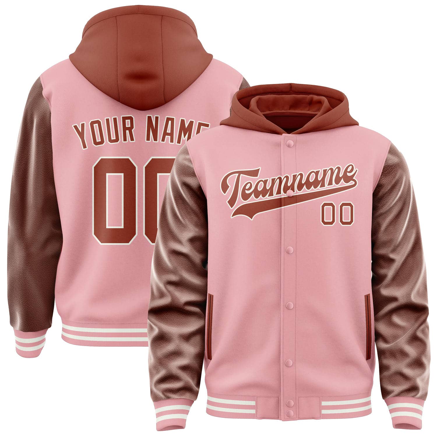 Custom Light Pink Coral Red Jacket
