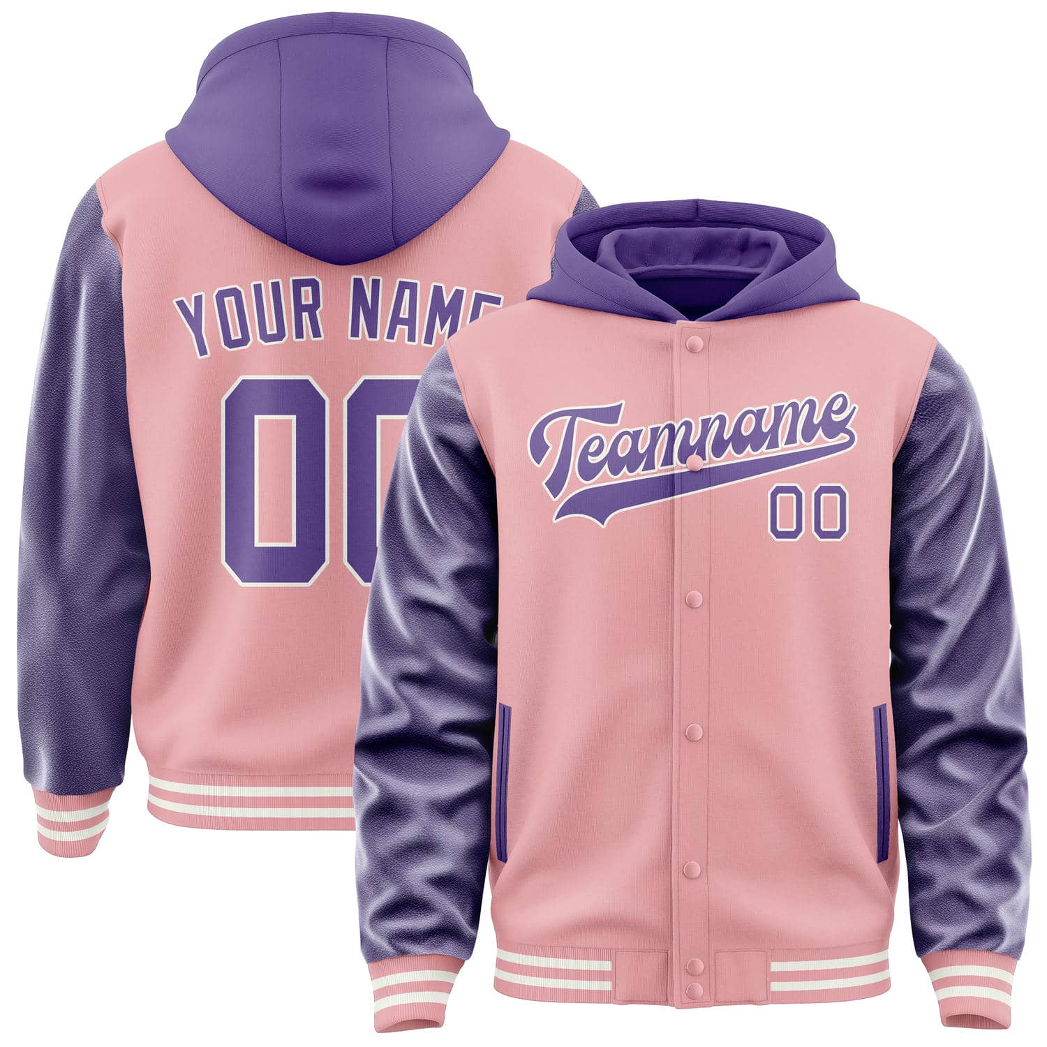 Custom Light Pink Light Purple Jacket