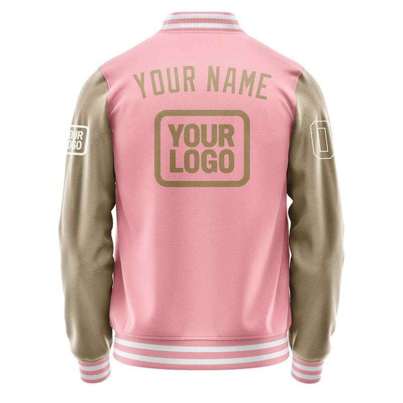 Custom Light Pink Light Khaki Jacket JA212125211818252518