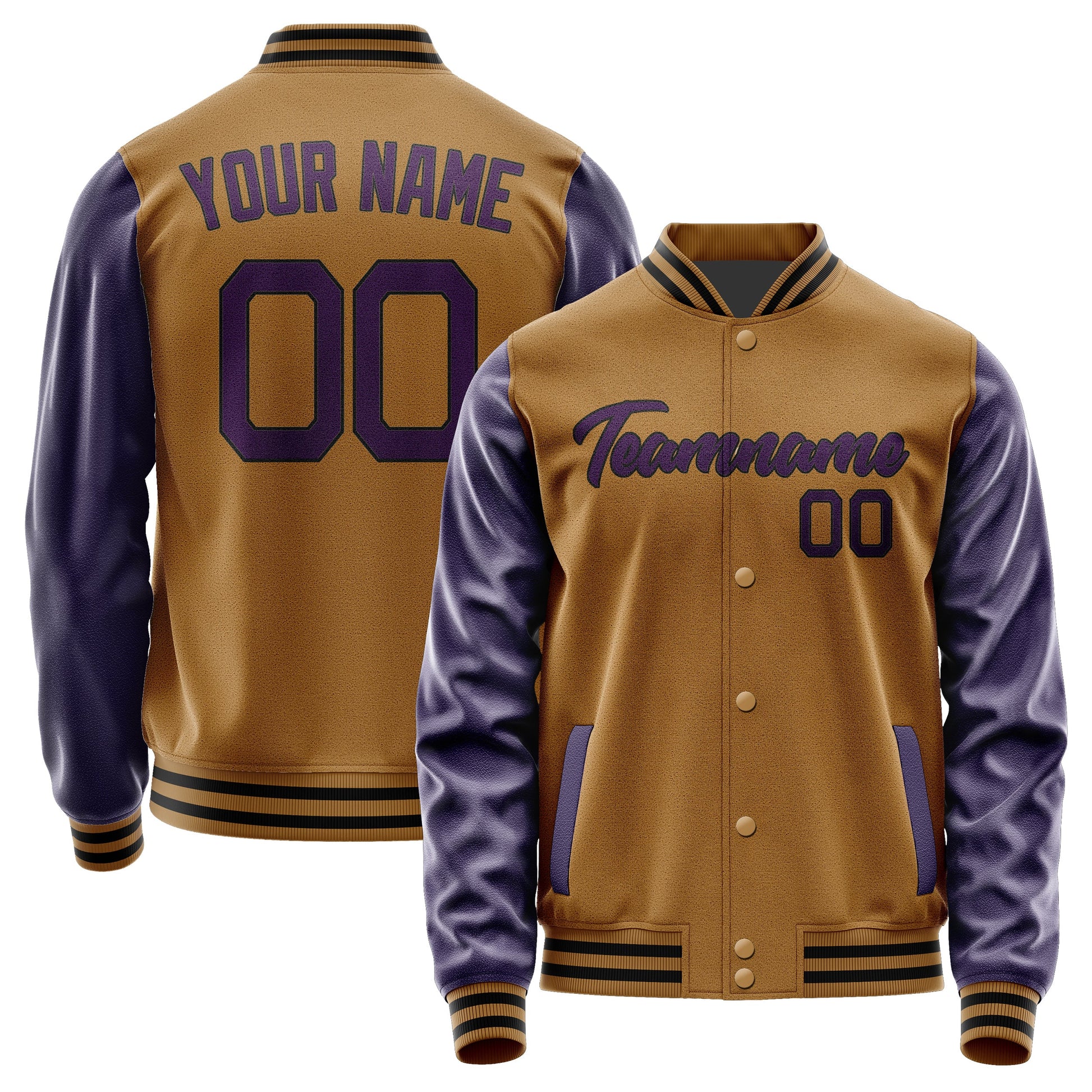 Custom Khaki Purple Jacket JA2222072217B21707