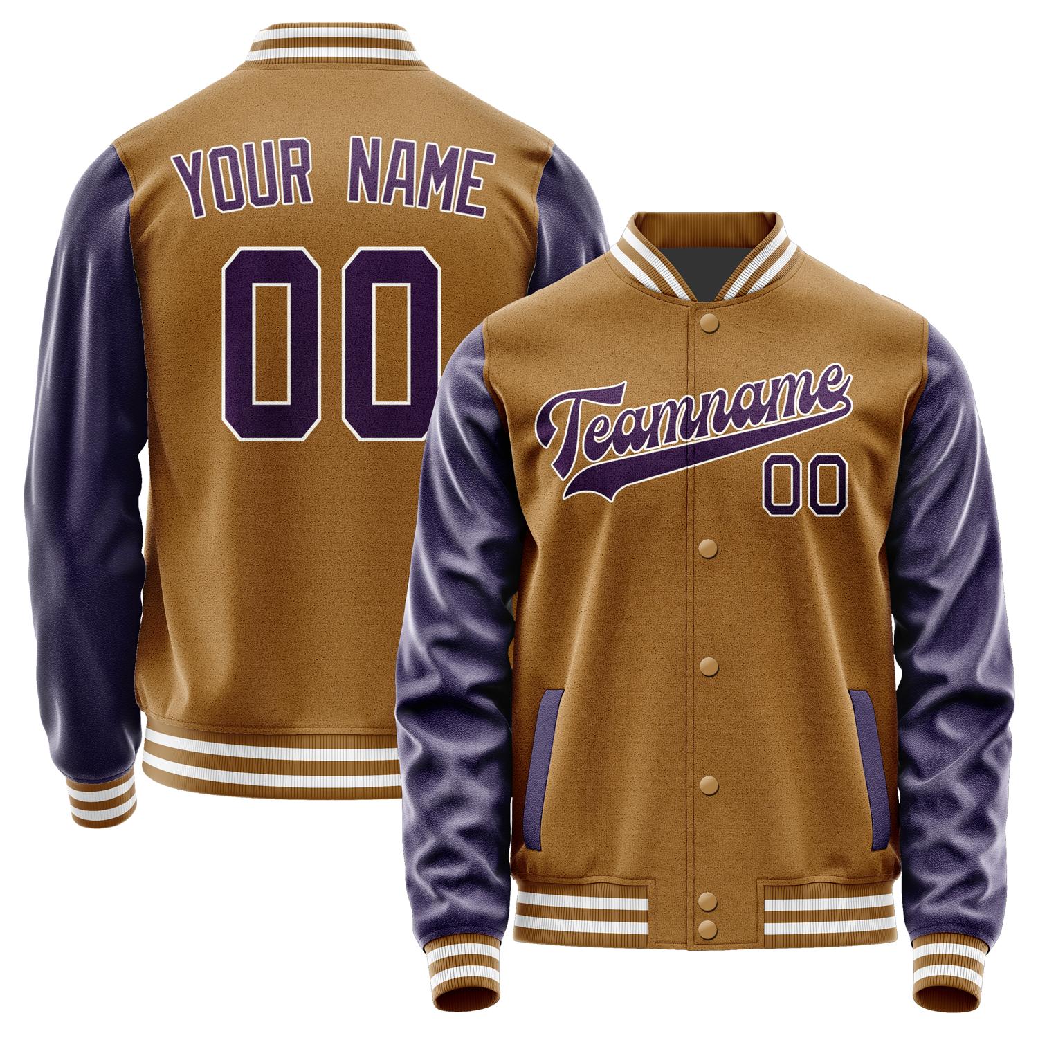 Custom Khaki Purple Jacket JA2222072218B31807