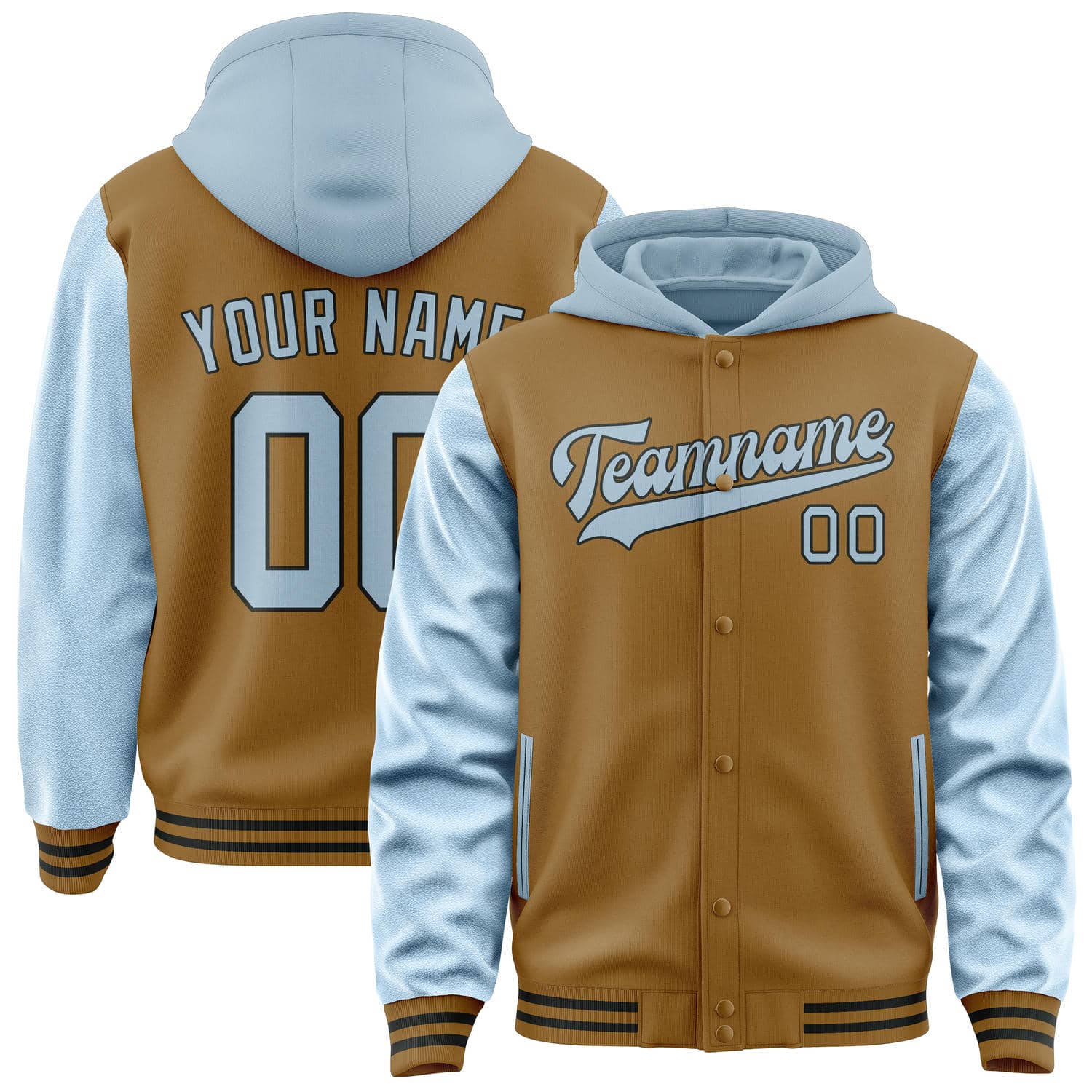 Custom Khaki Light Blue Jacket