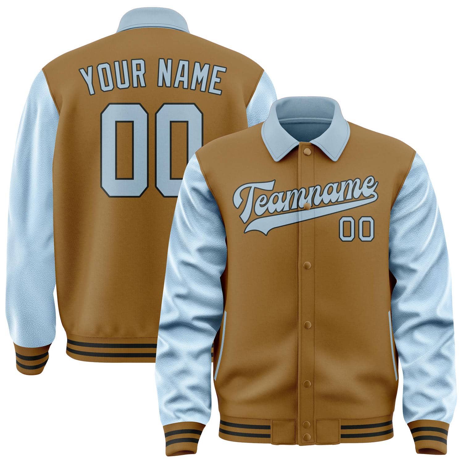 Custom Khaki Light Blue Jacket